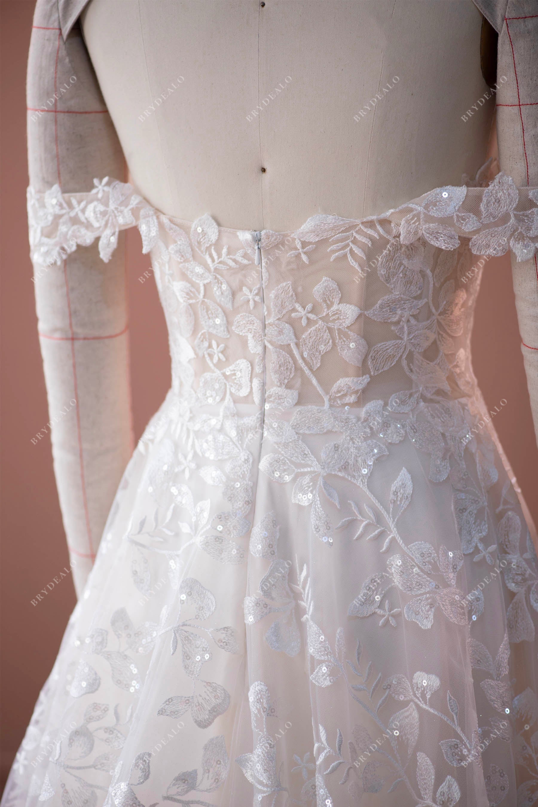 stylish illusion back cap sleeves lace wedding dress