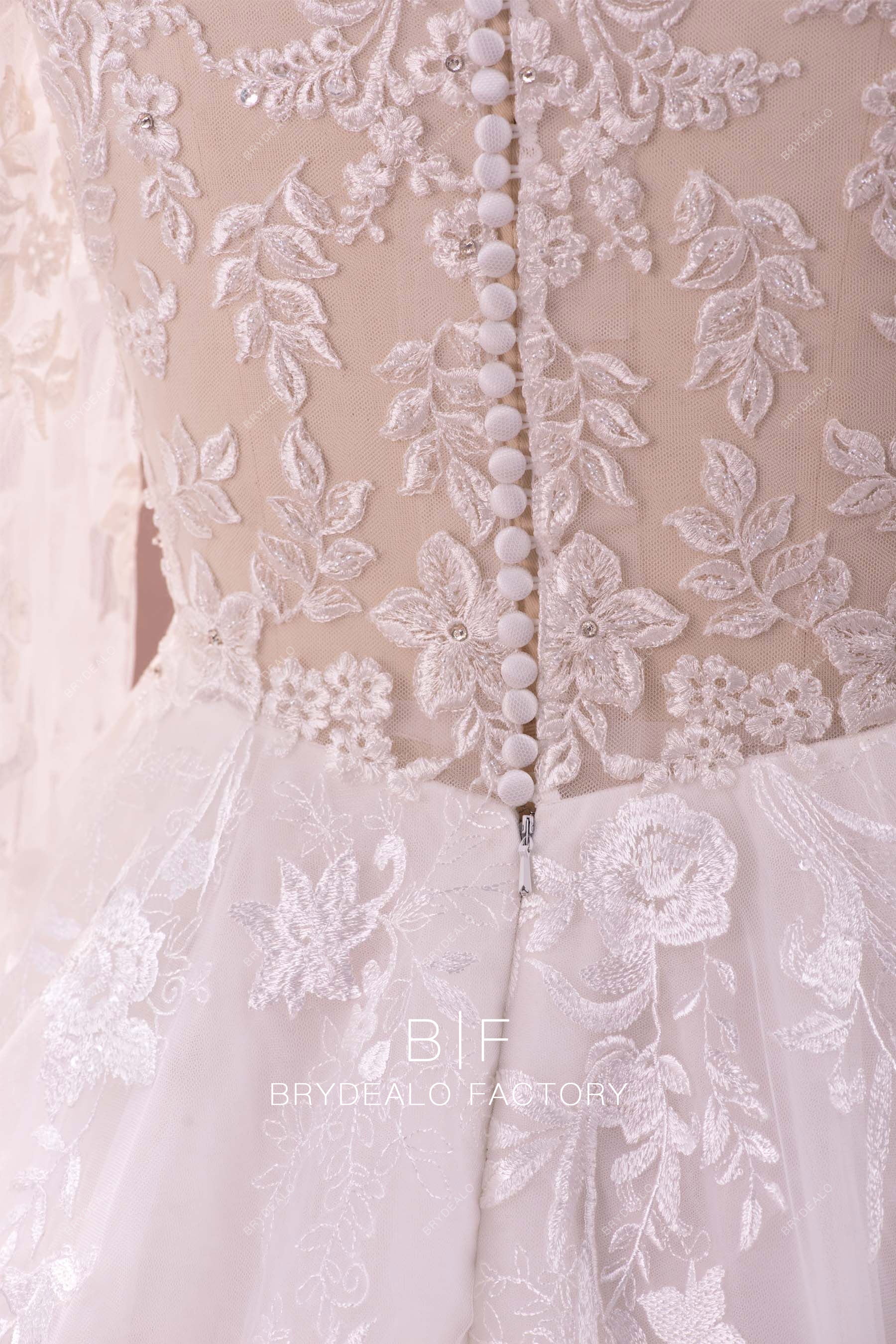 illusion buttoned closure back 