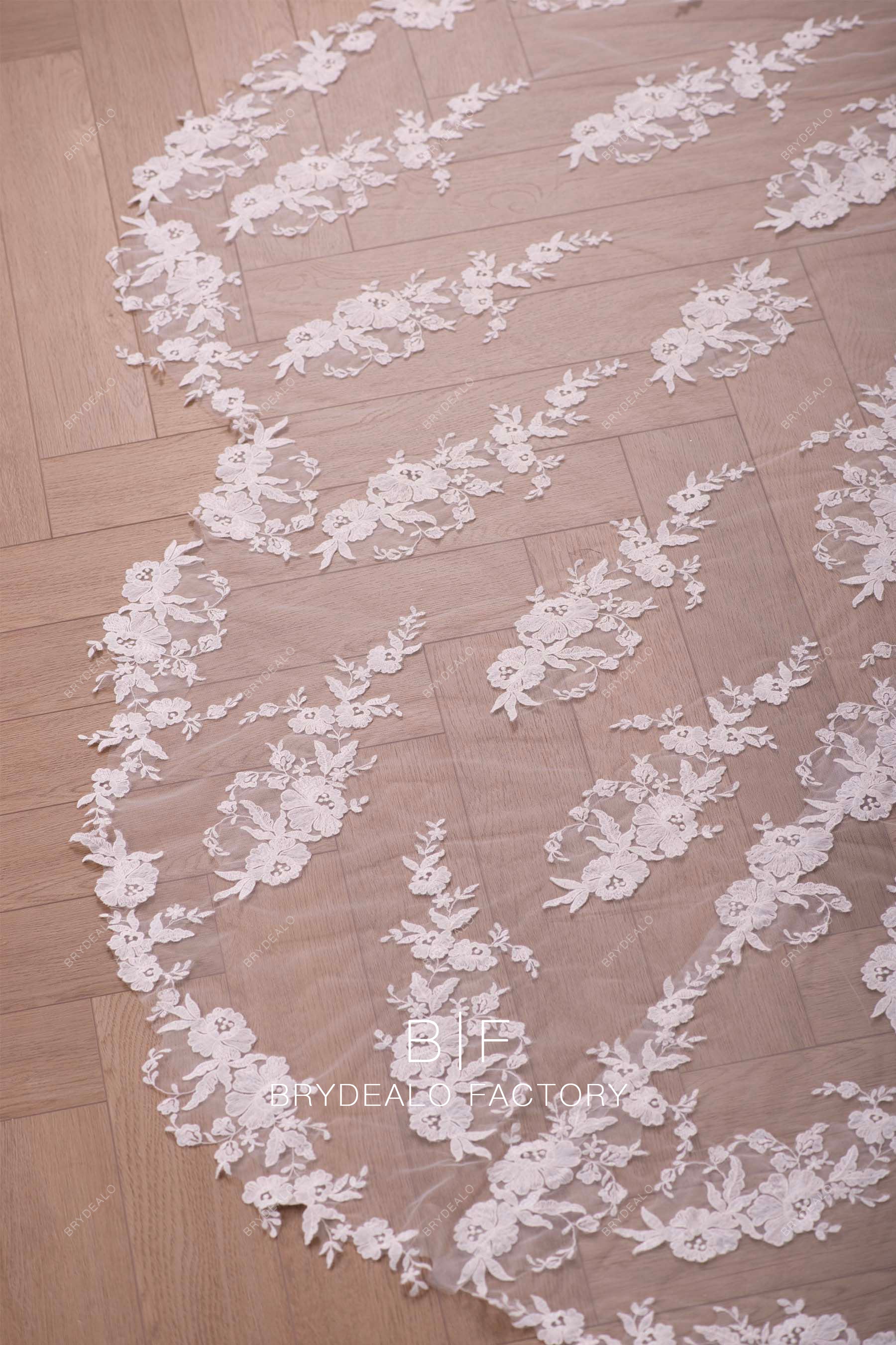 illusion flower lace cutout train