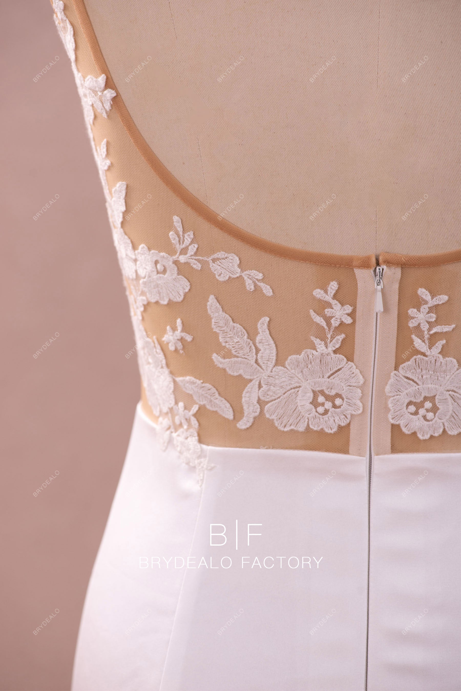 best lace illusion back bridal dress