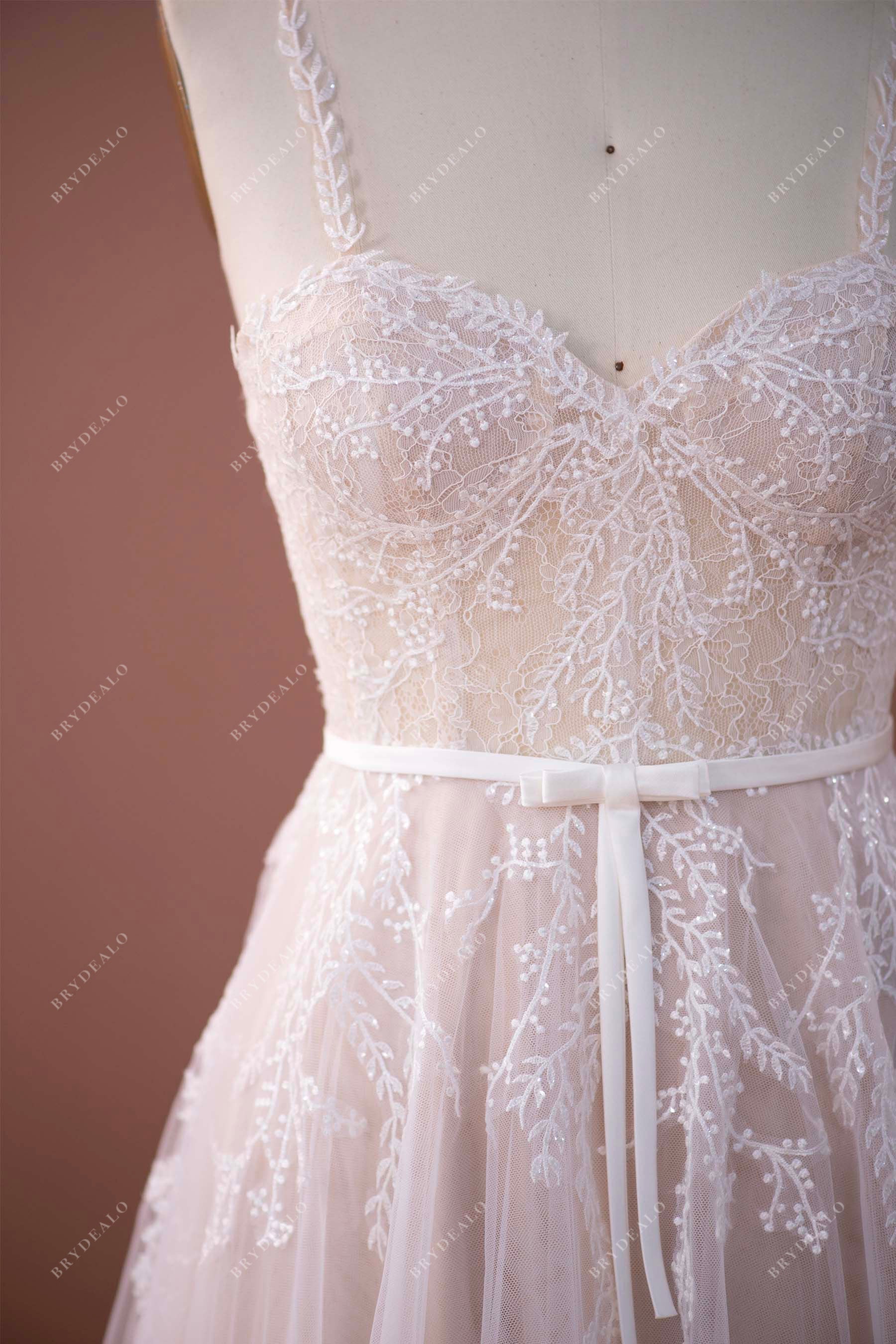 sweetheart neck designer lace corset 