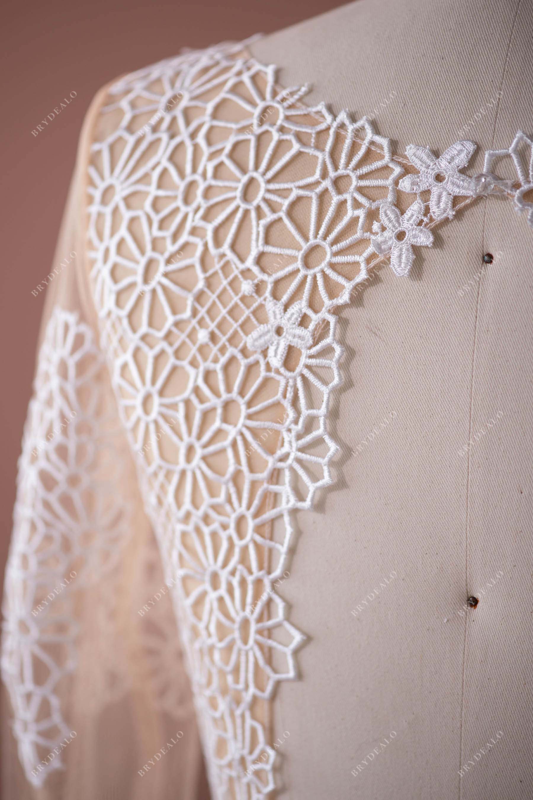 illusion lace cutout back designer bridal gown