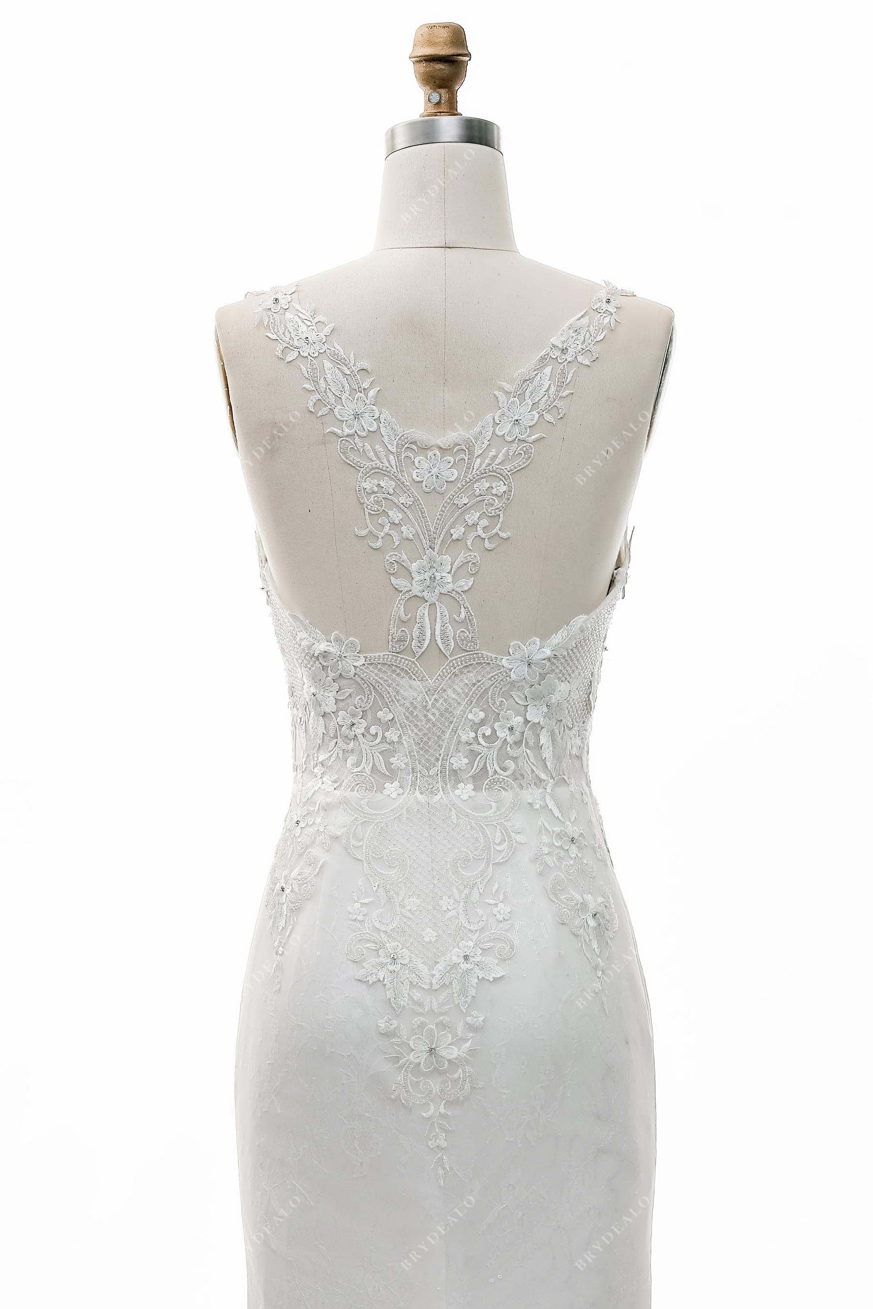    illusion lace cutout back modern bridal dress