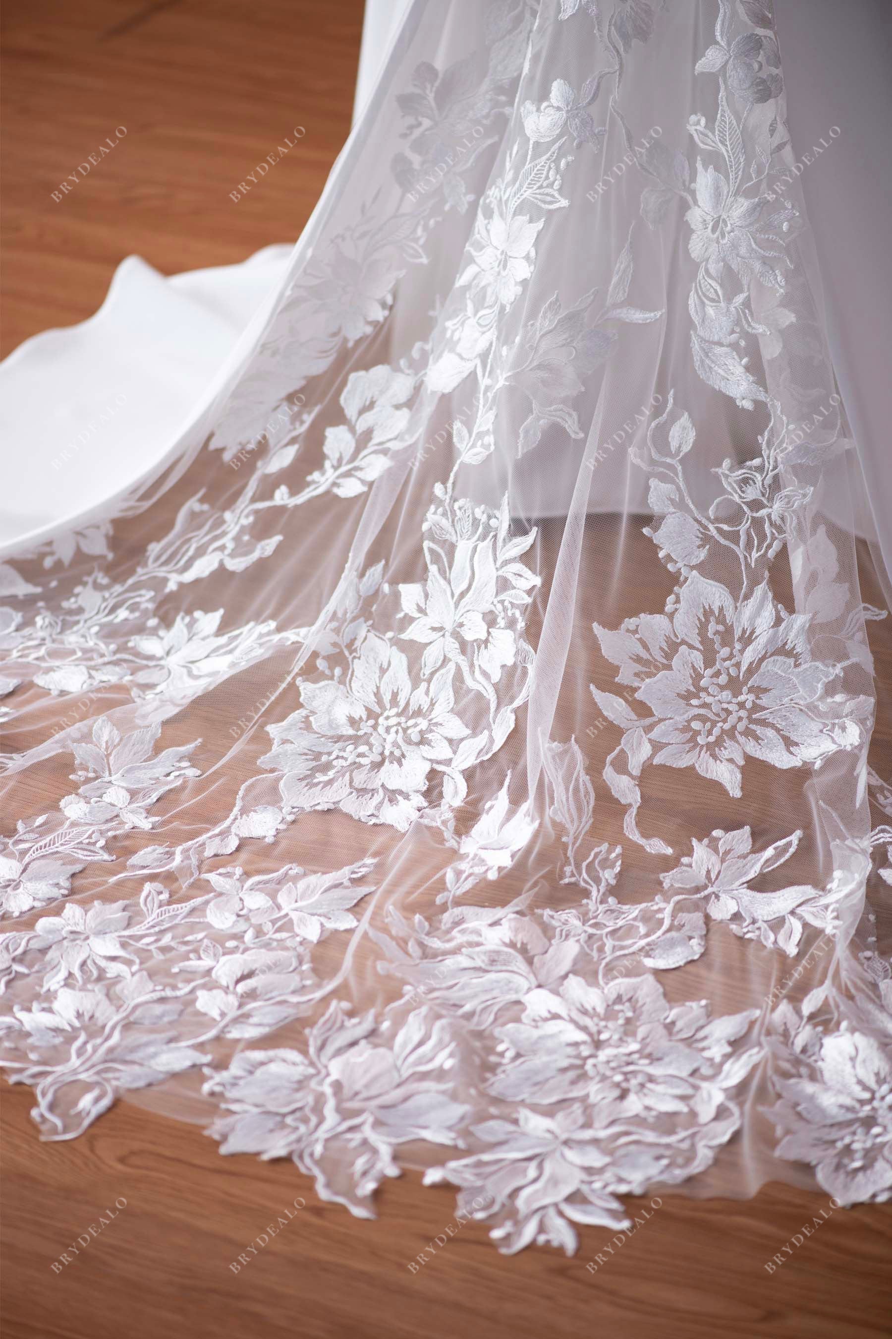 illusion lace godet elegant bridal gown
