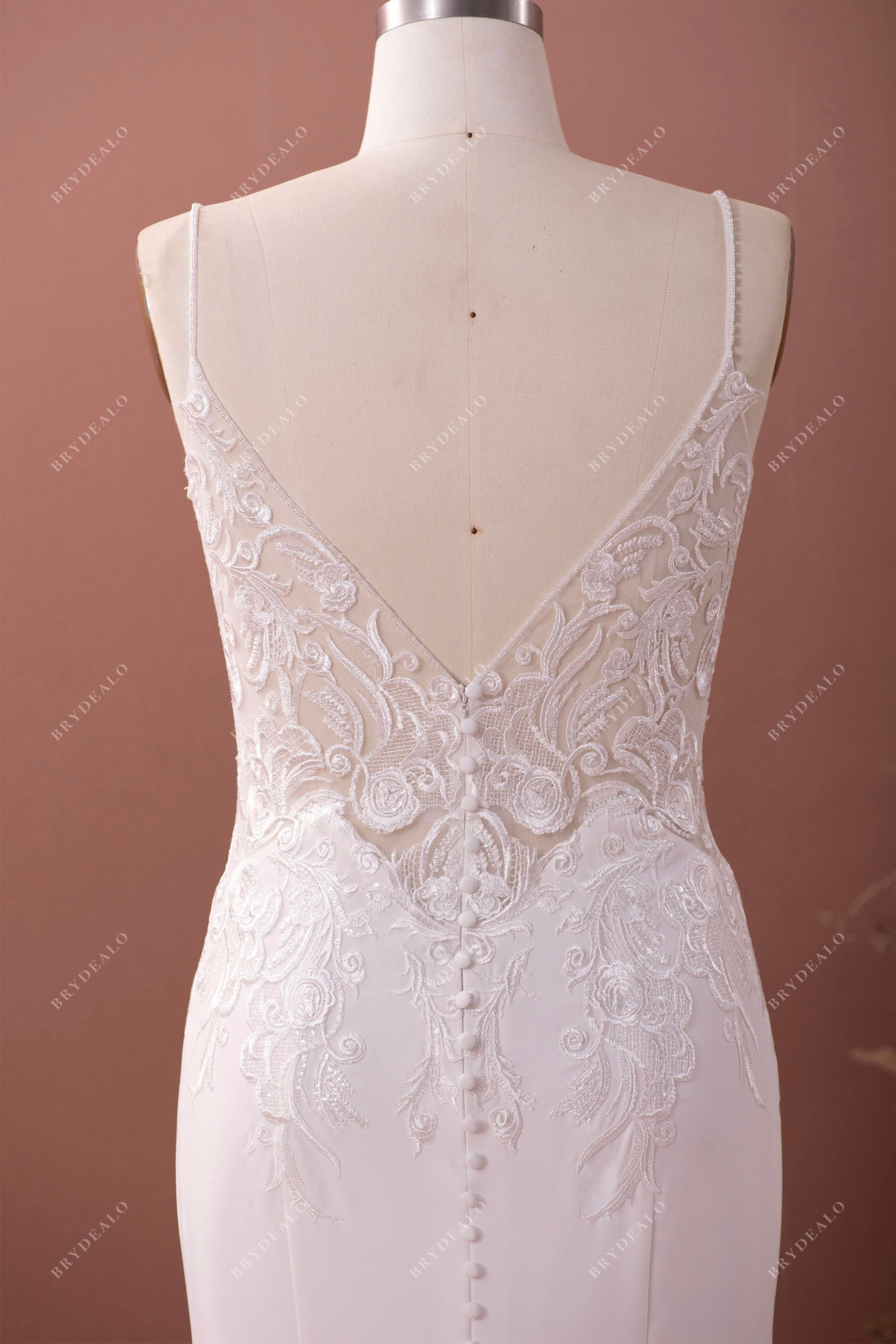 illusion v-back wedding dress