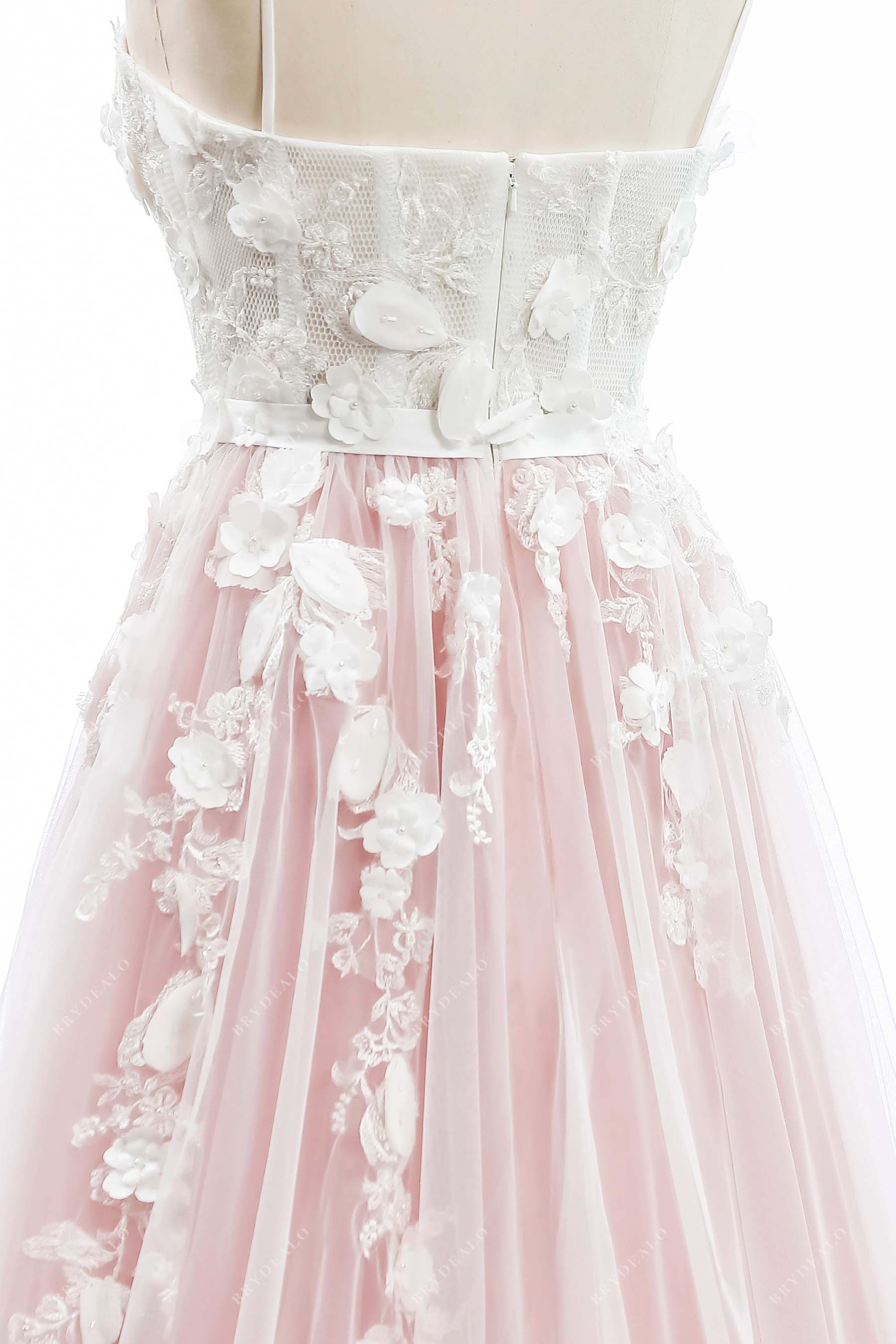 illusion corset thin straps classic bridal gown