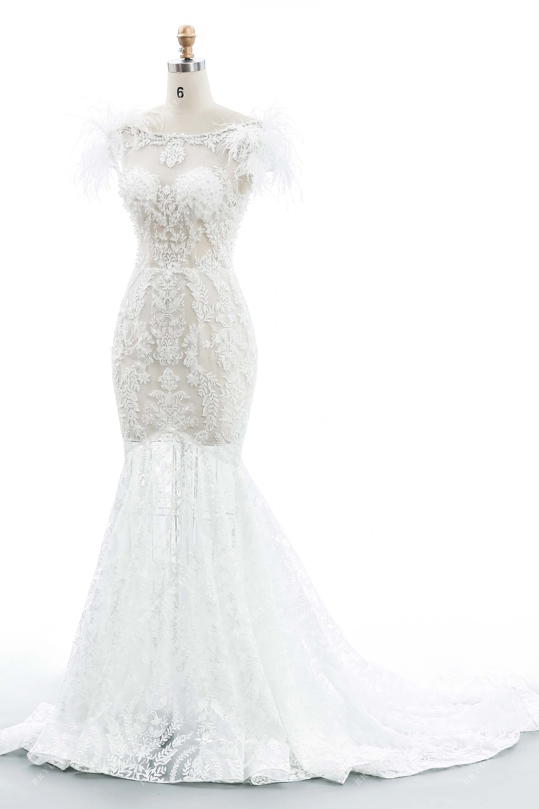 sexy see-through mermaid wedding gown