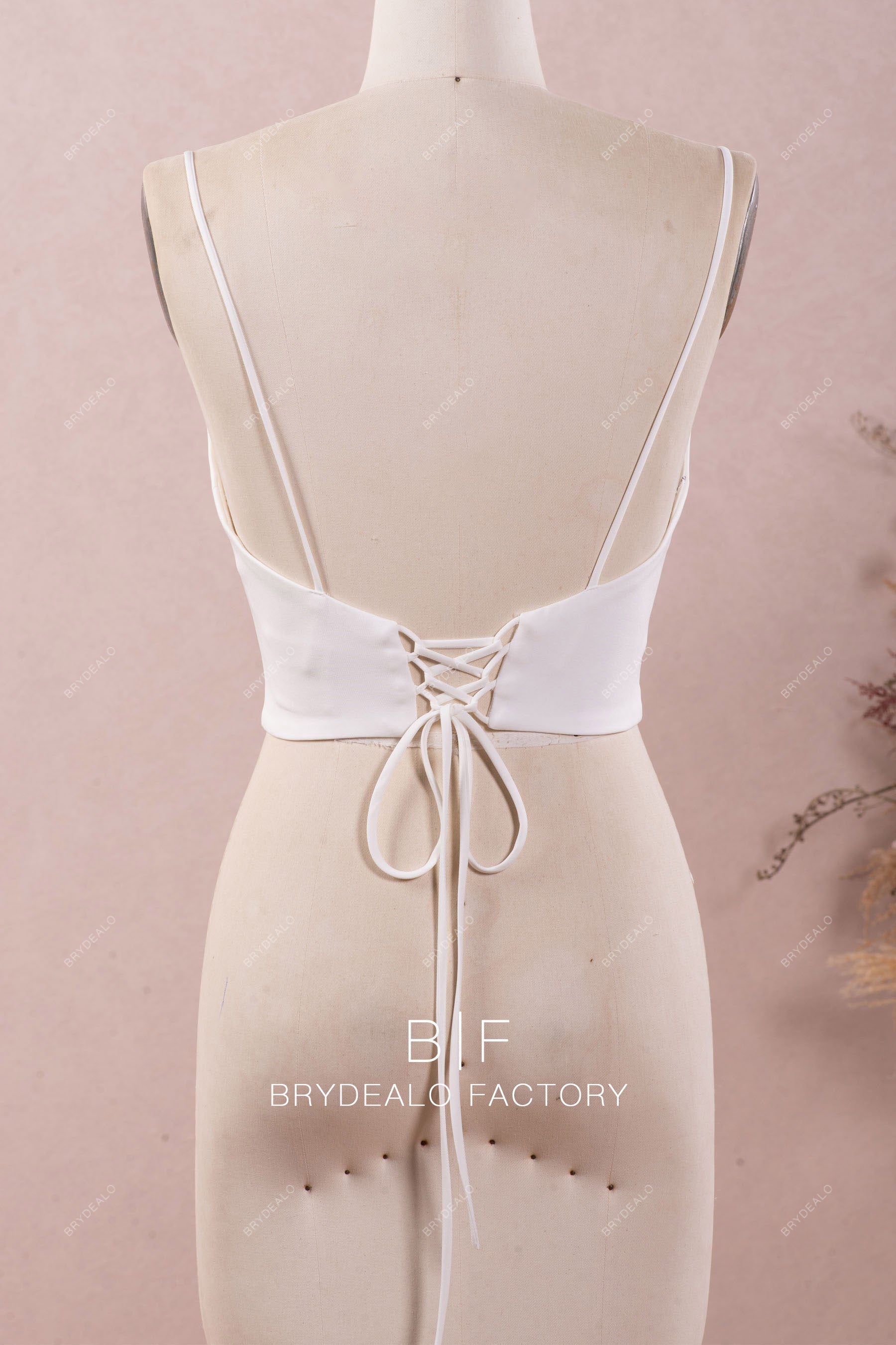best lace up closure crepe bridal top