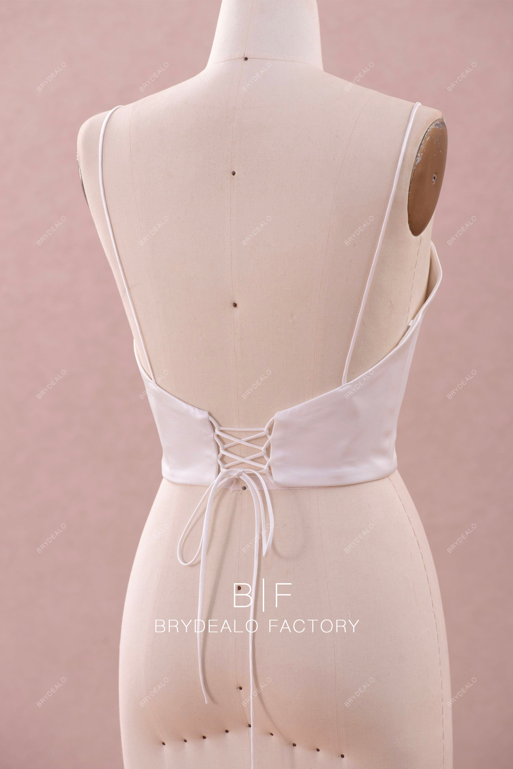 lace up open back sleeveless bridal bustier