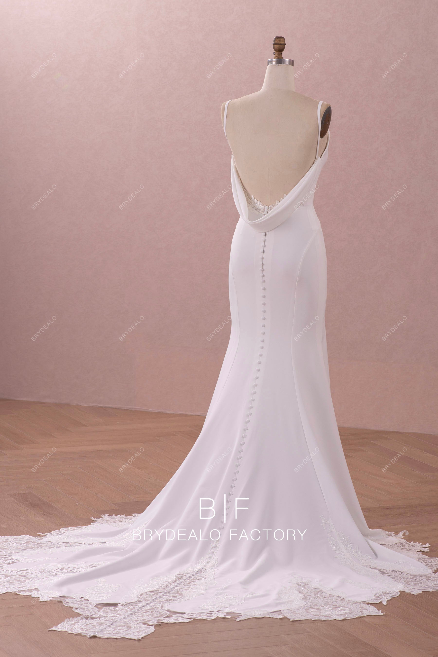 long cutout train designed fit and flare wedding dress