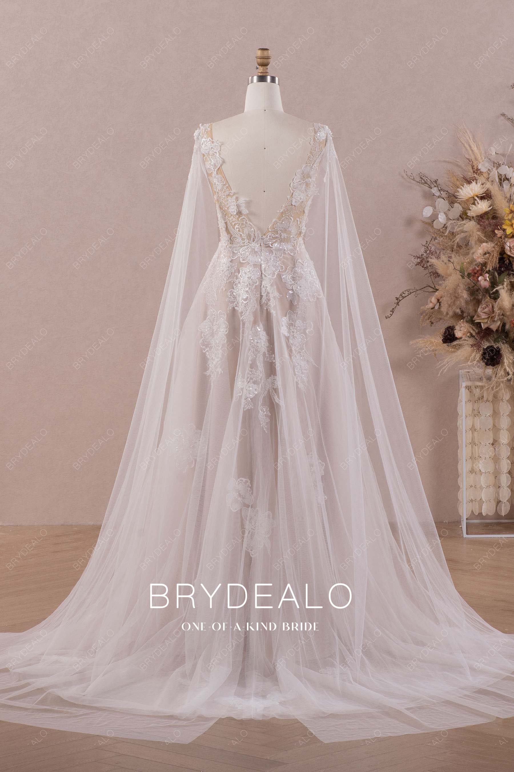 best long tulle shoulder veils fashion beige wedding dress