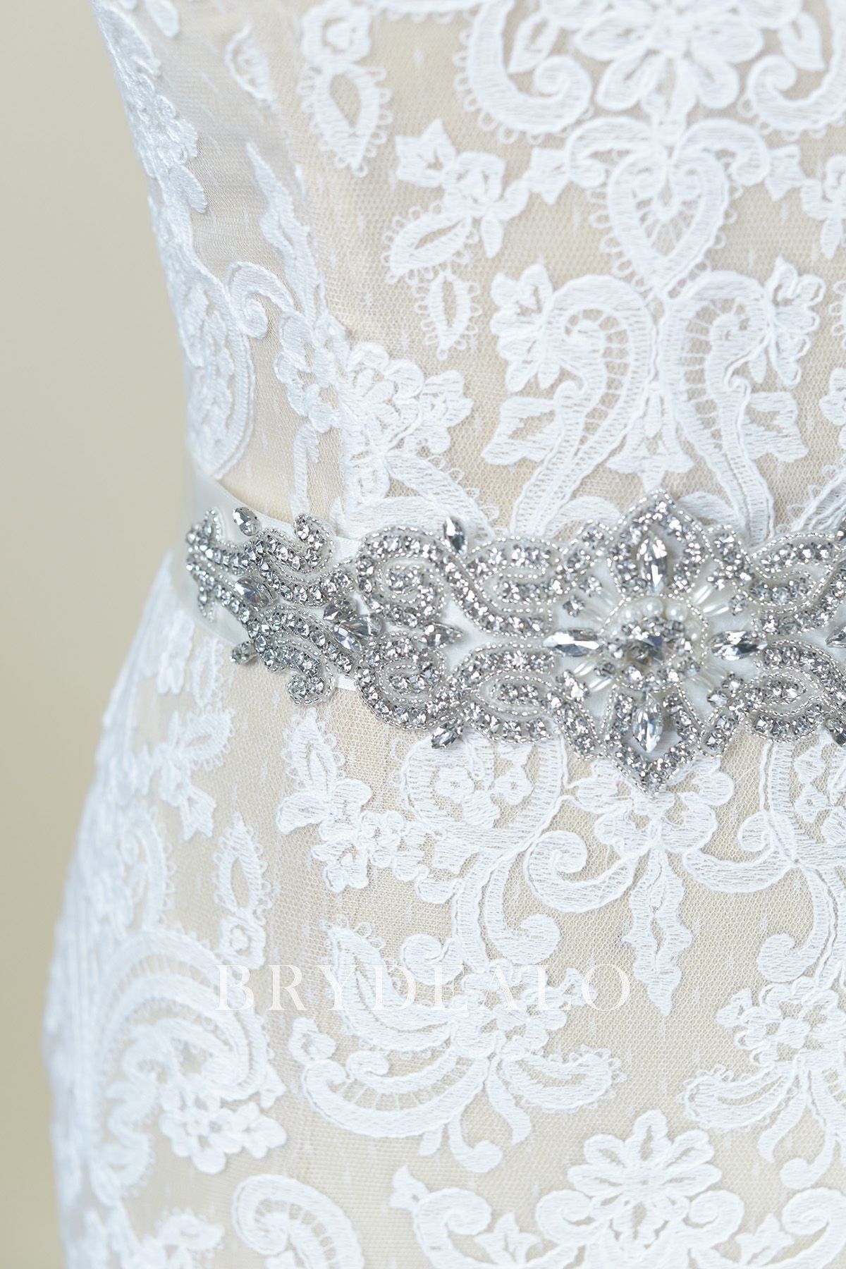 Popular Rhinestones Pearls Bridal Sash