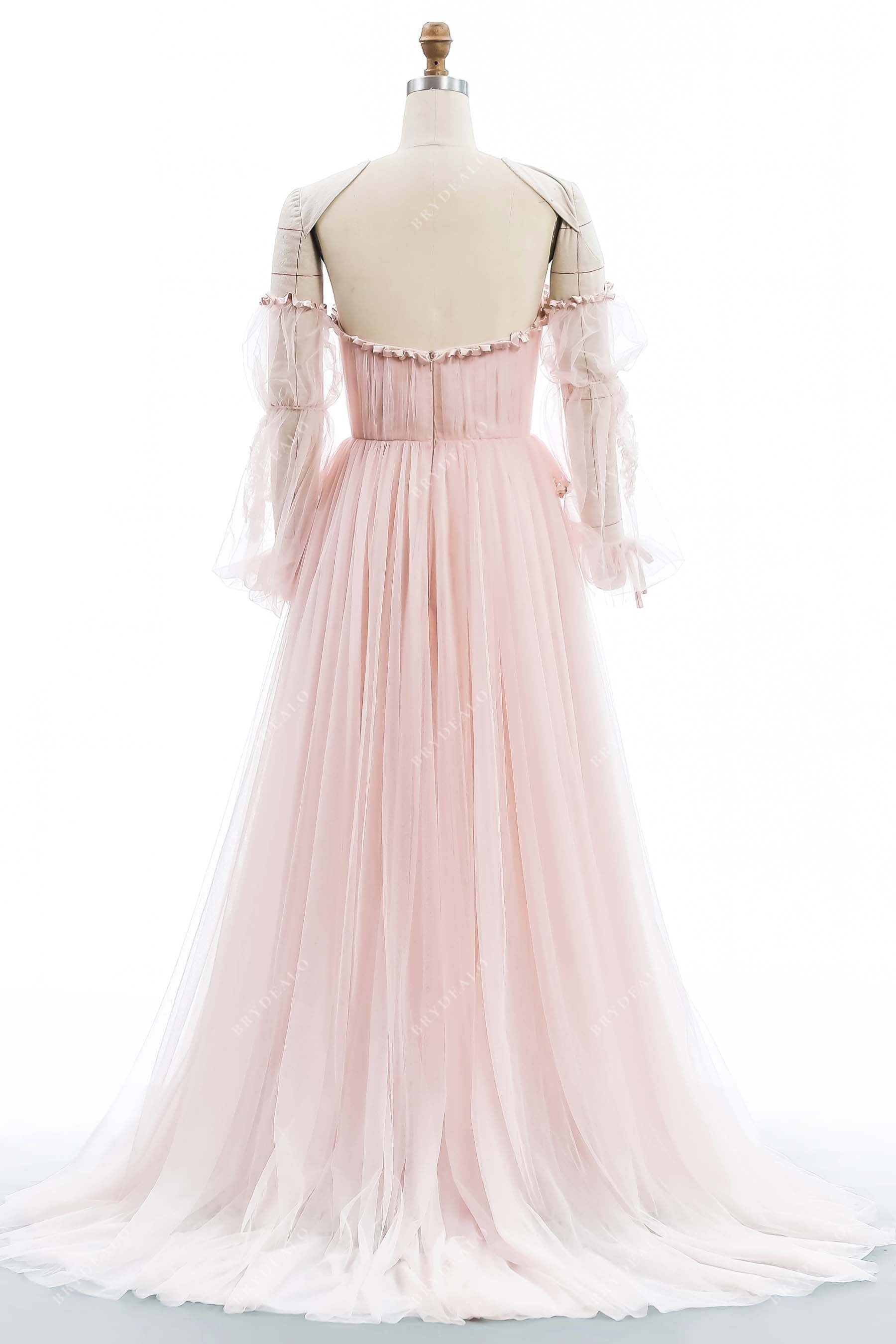designer off-shoulder A-line fashion bridal gown