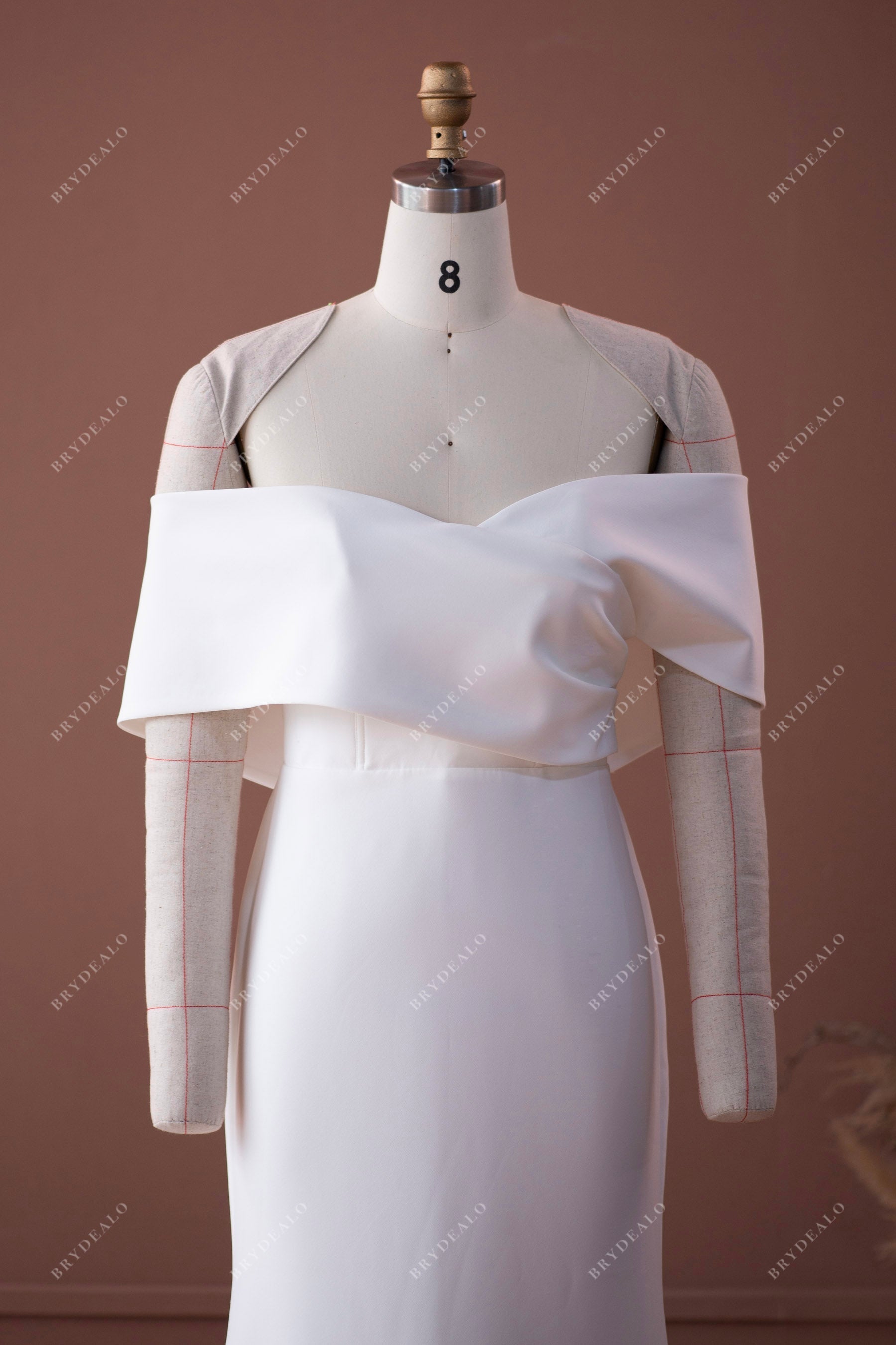 off shoulder sweetheart neck fall bridal gown