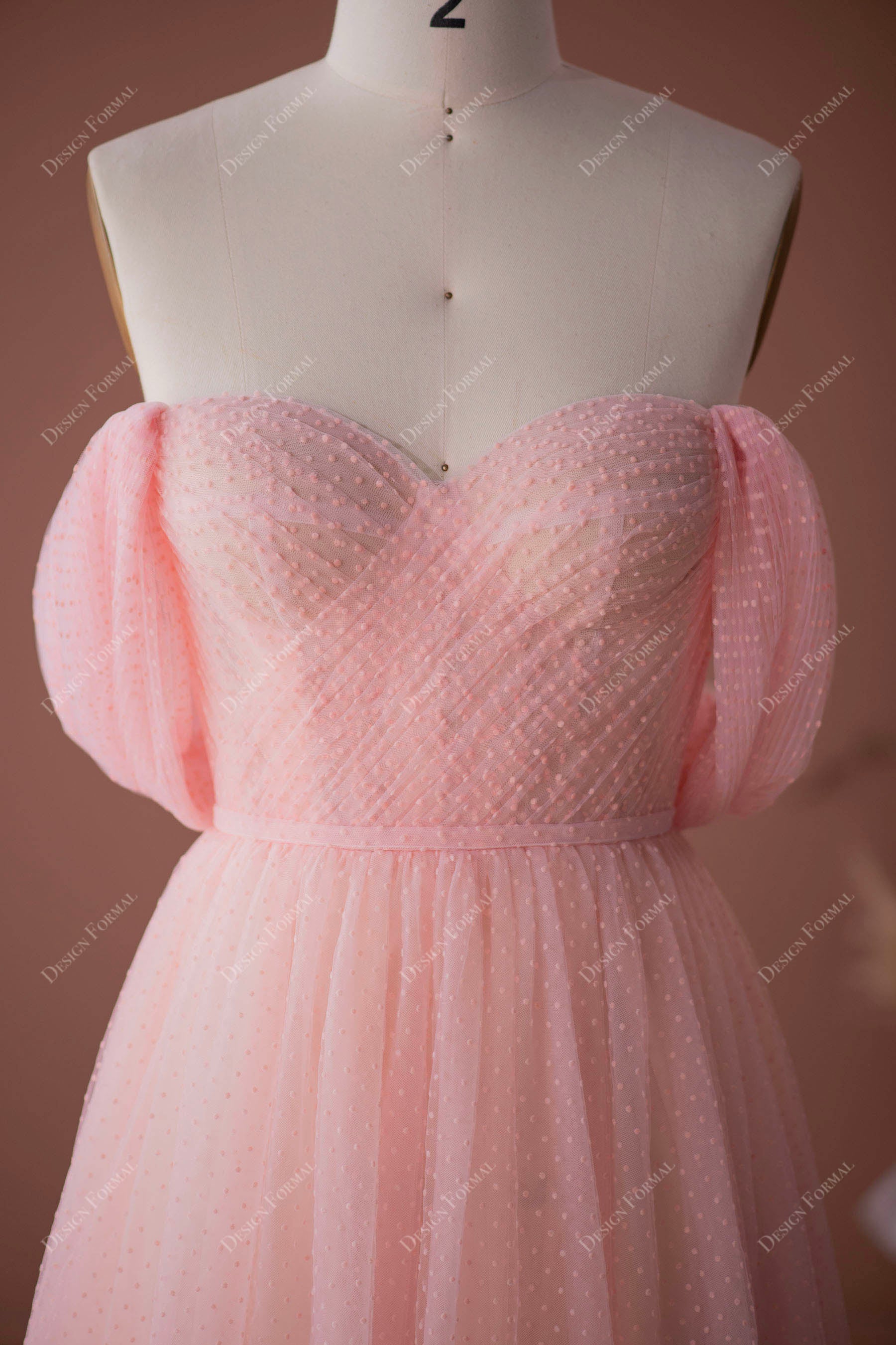 Sweetheart Neck Scattered Dot Tulle Dress