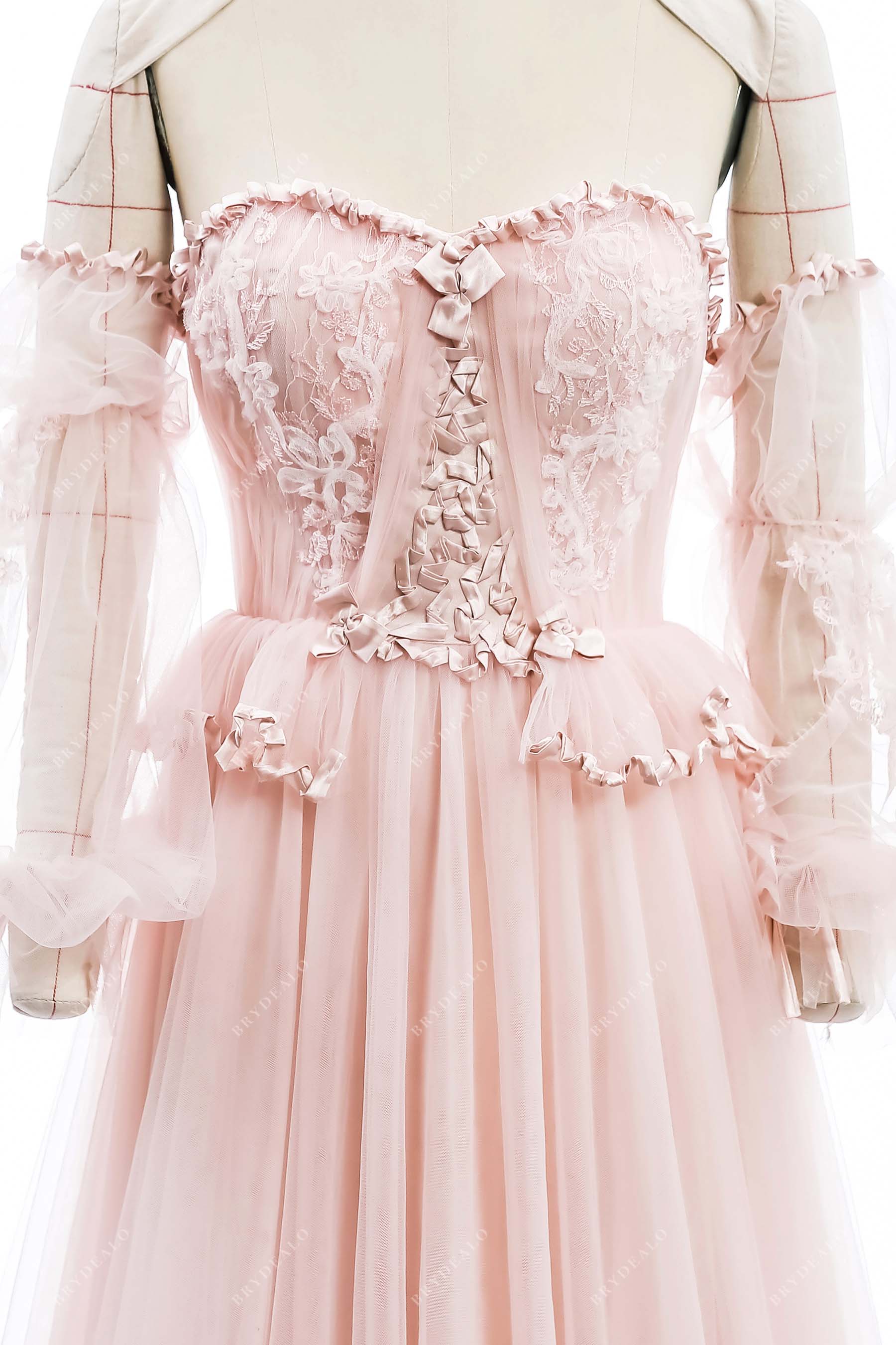 unique  sweetheart neck corset wedding gown