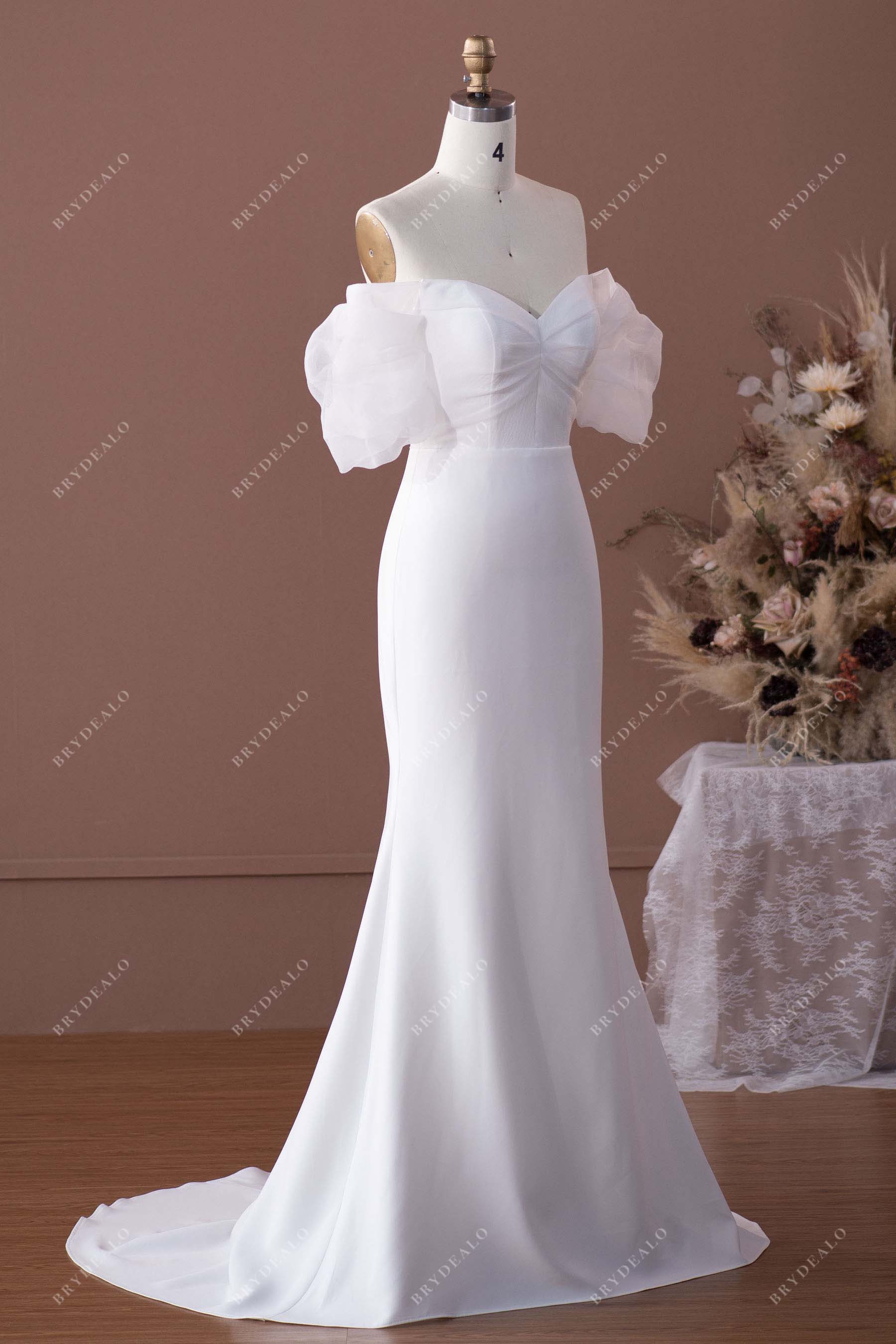 sweetheart neck ruched organza crepe bridal gown