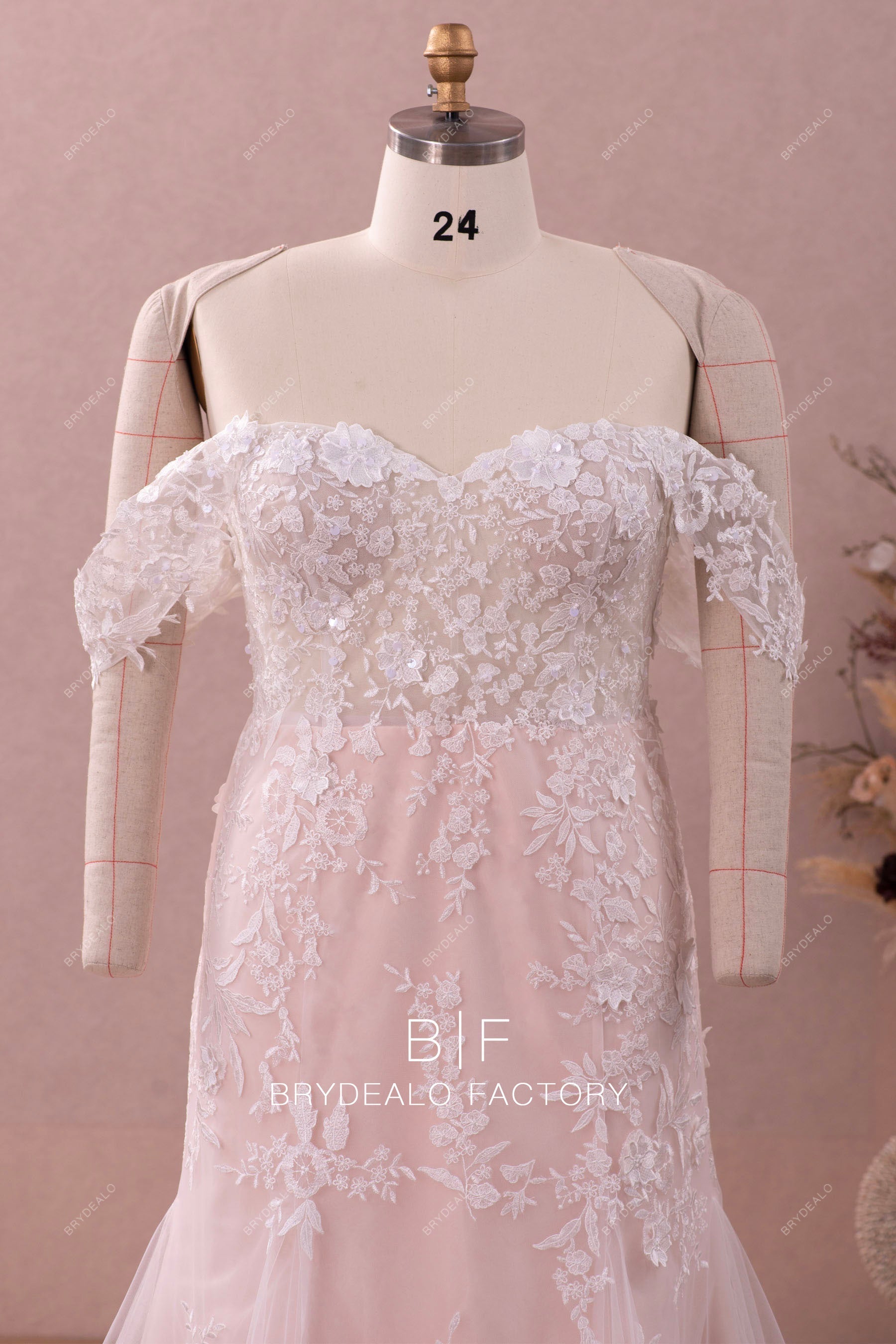 off shoulder sweetheart trumpet spring wedding dress