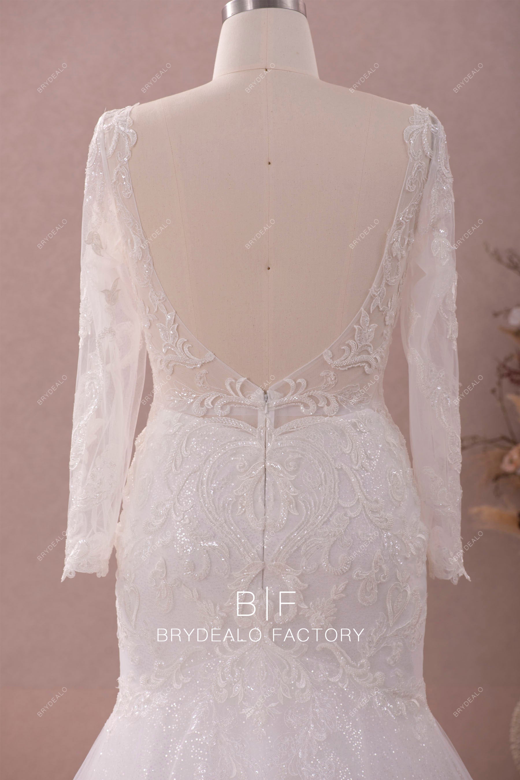 open back lace bridal gown