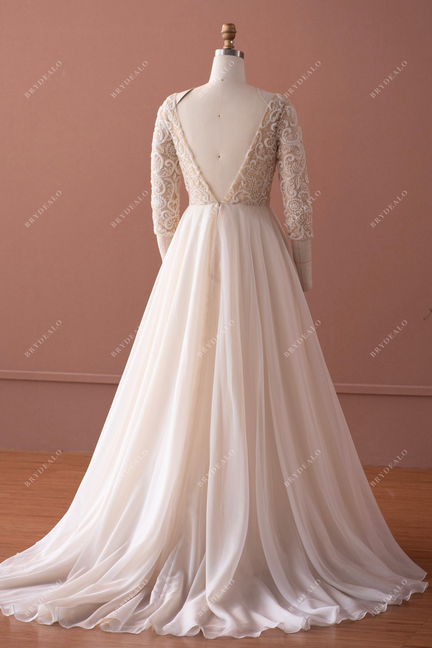 long organza A-line wedding dress