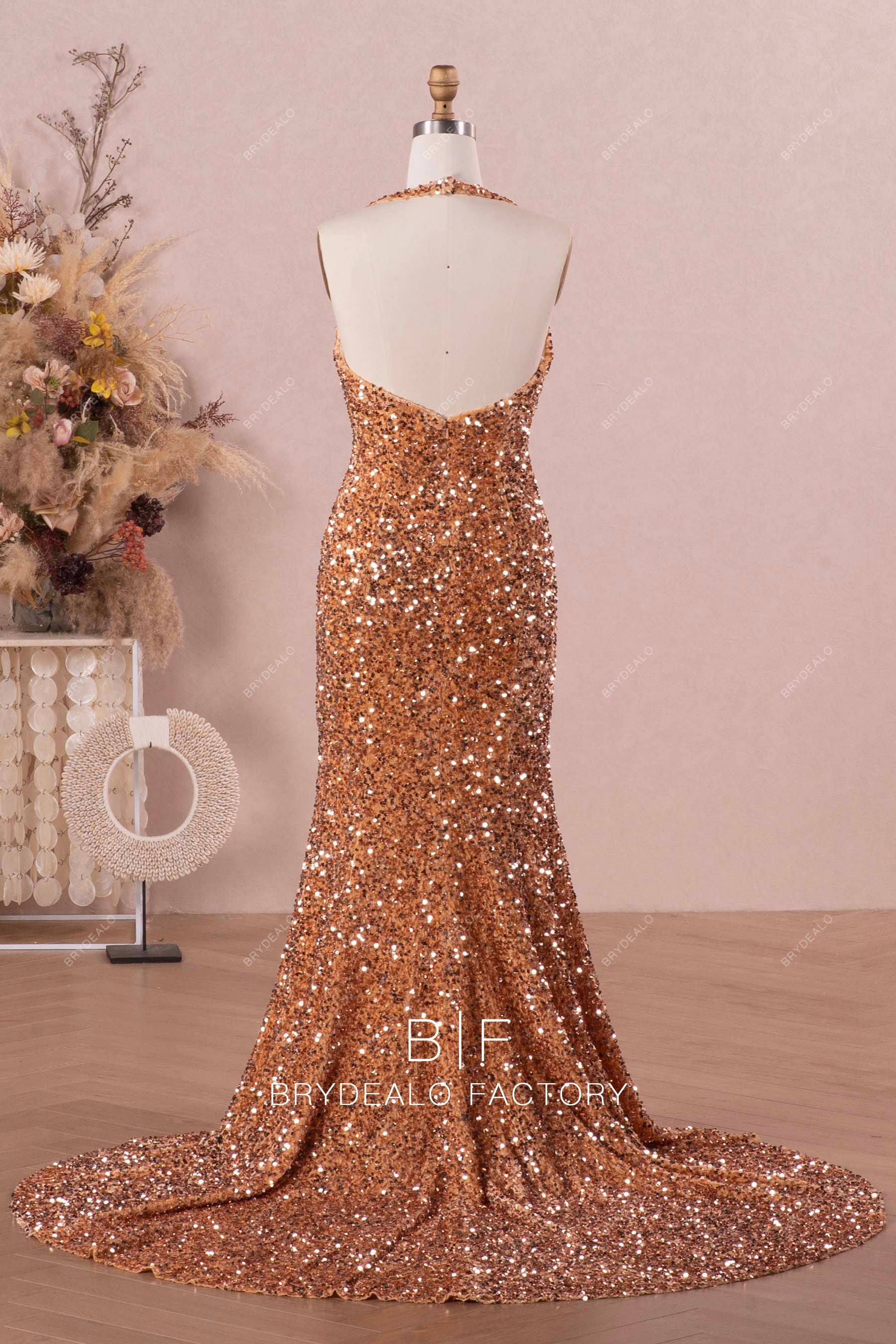 open back mermaid prom dress