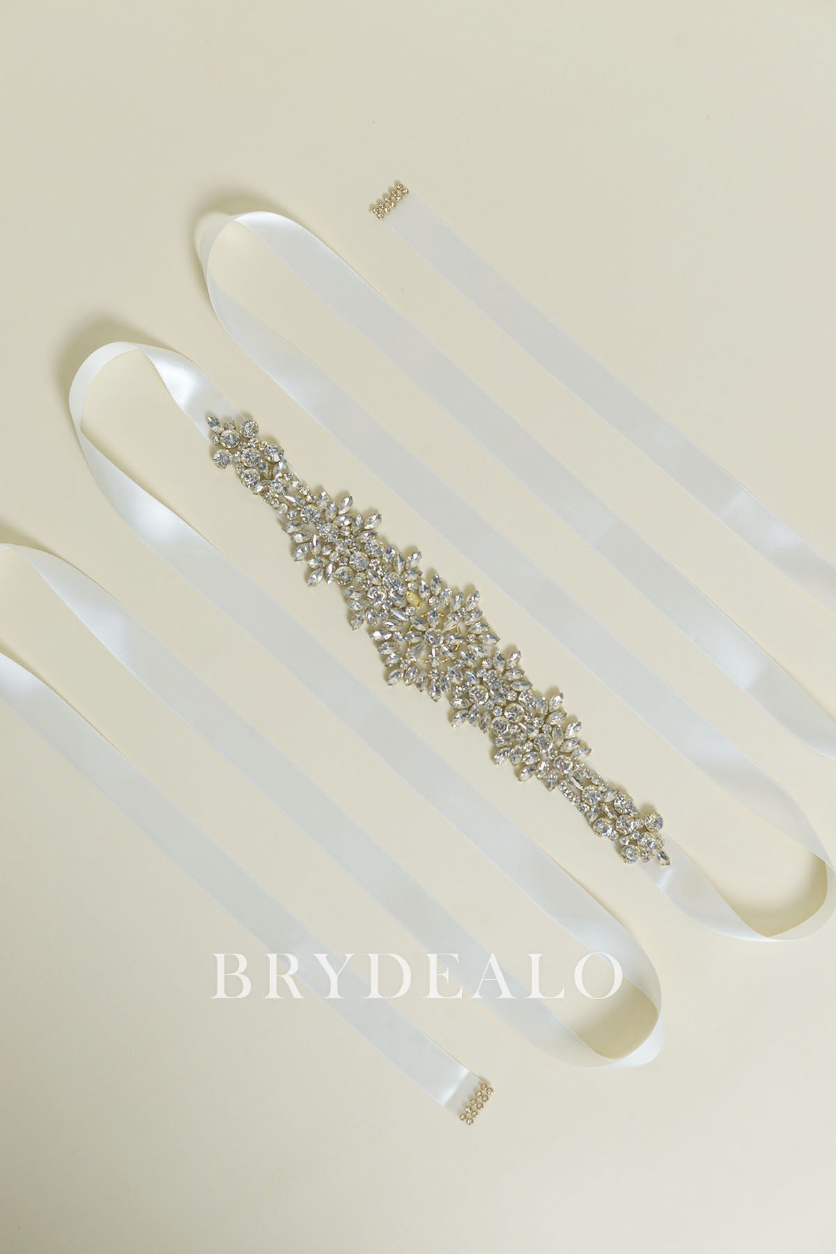 Sparkly Rhinestones Gold Beaded Bridal Sash