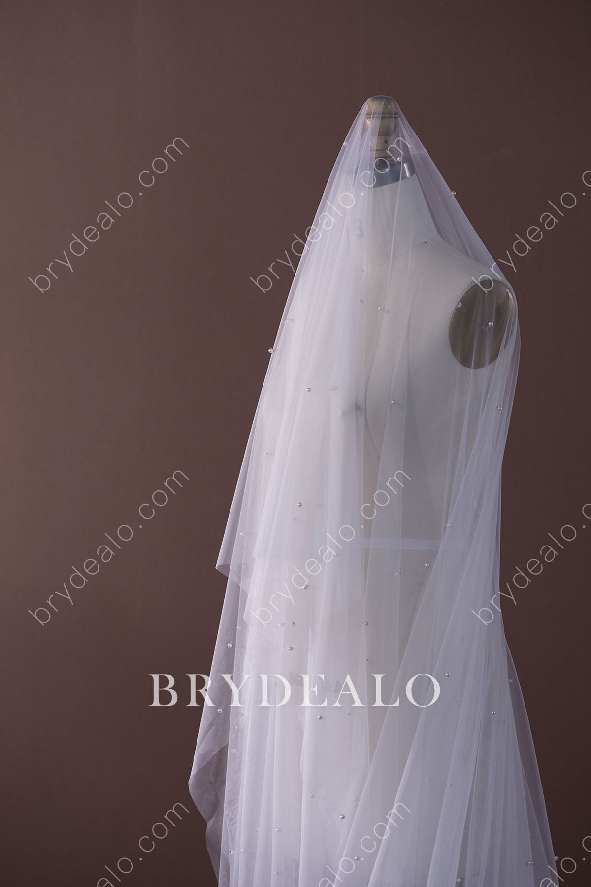 trendy pearls wedding veil 