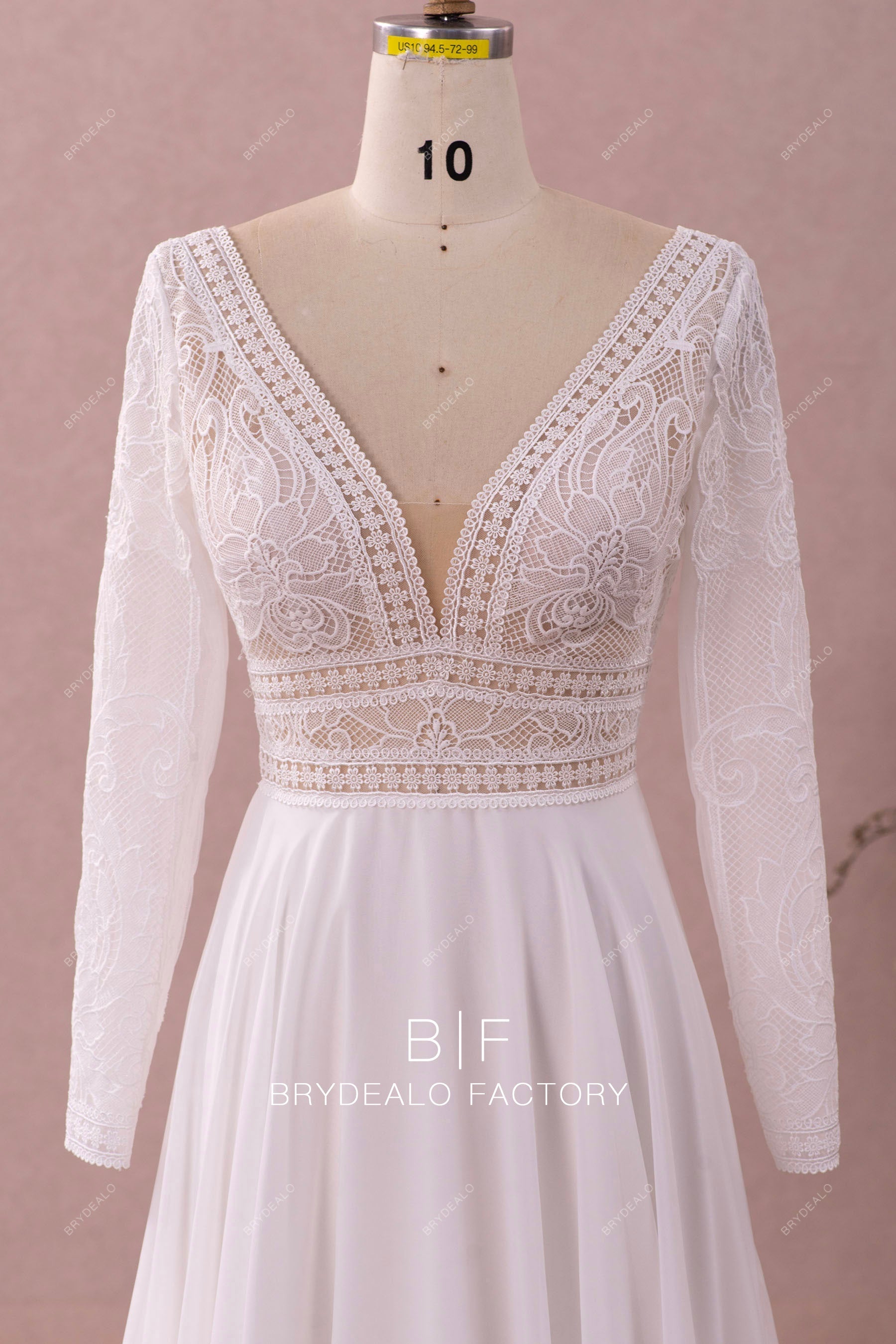 Casual Bohemian Wedding Dress with Long Sleeves Brydealo Casual Bohemian Wedding Dress with Long Sleeves Brydealo