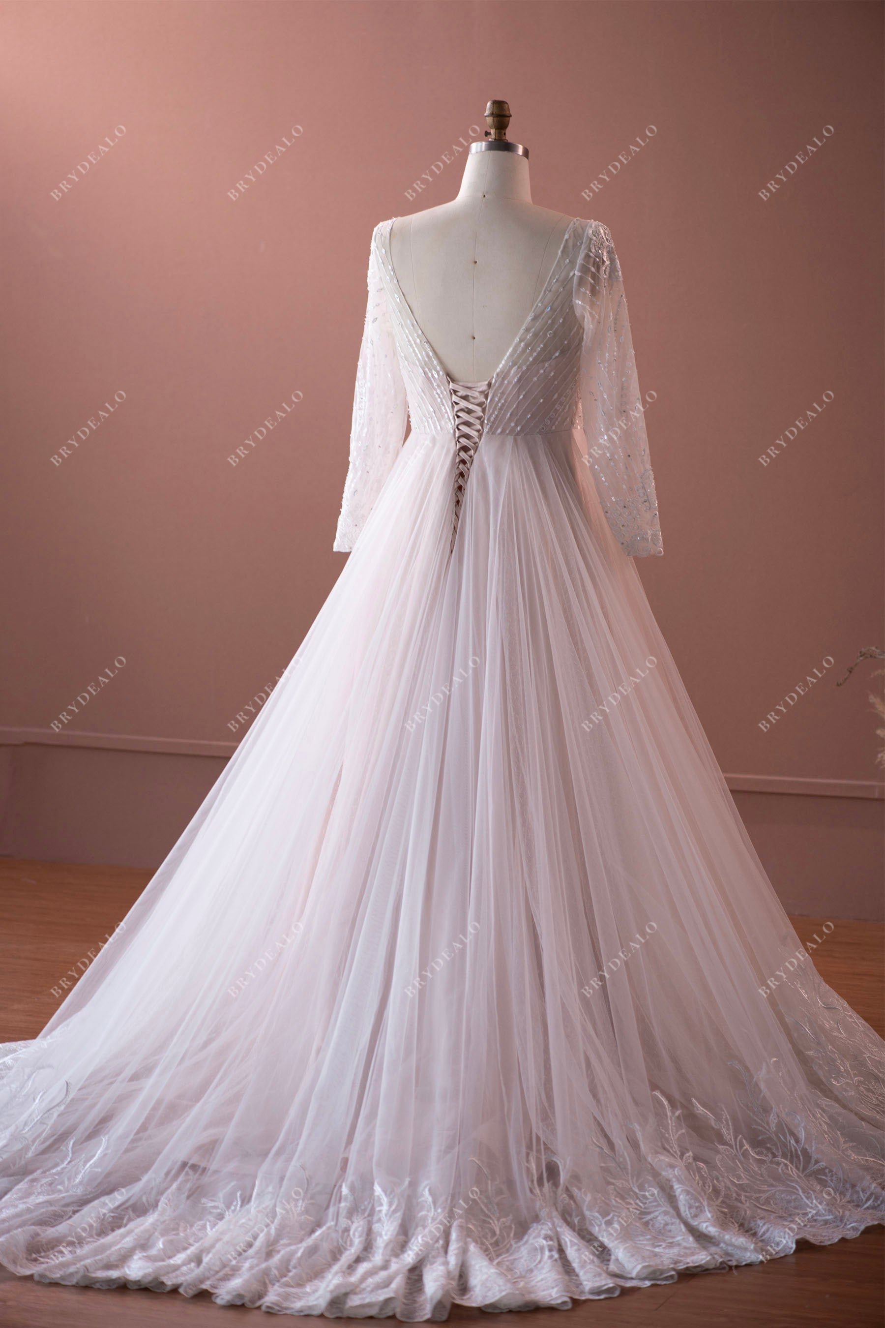 open back destination wedding ball gown
