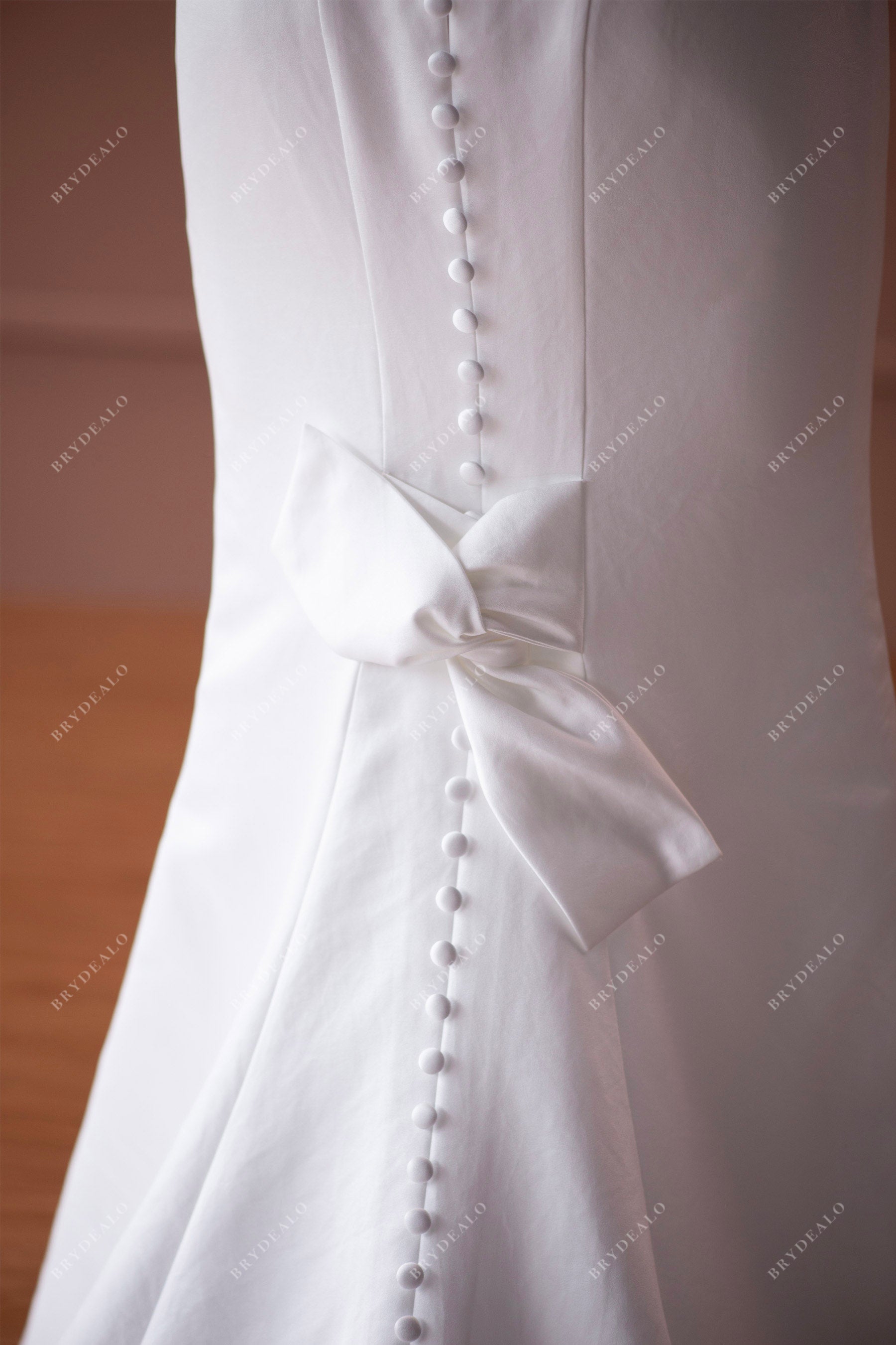 elegant satin bowknot bridal gown