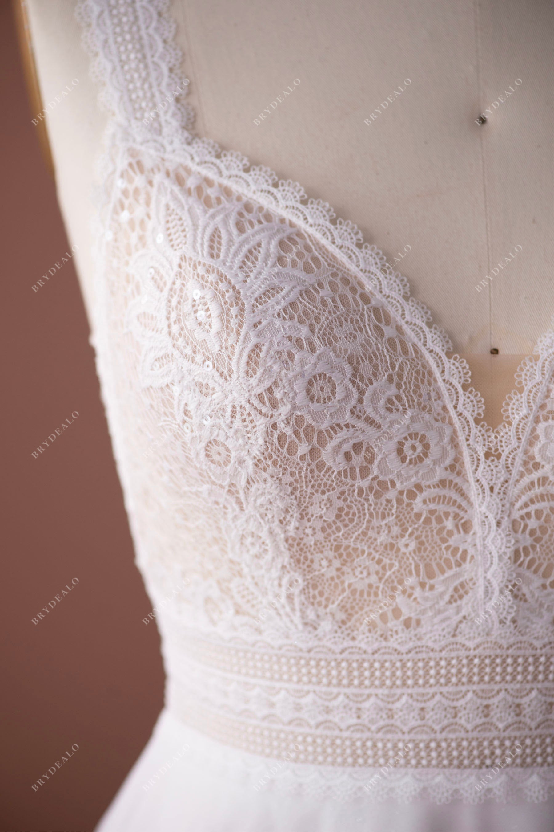 designer lace fall bridal dress