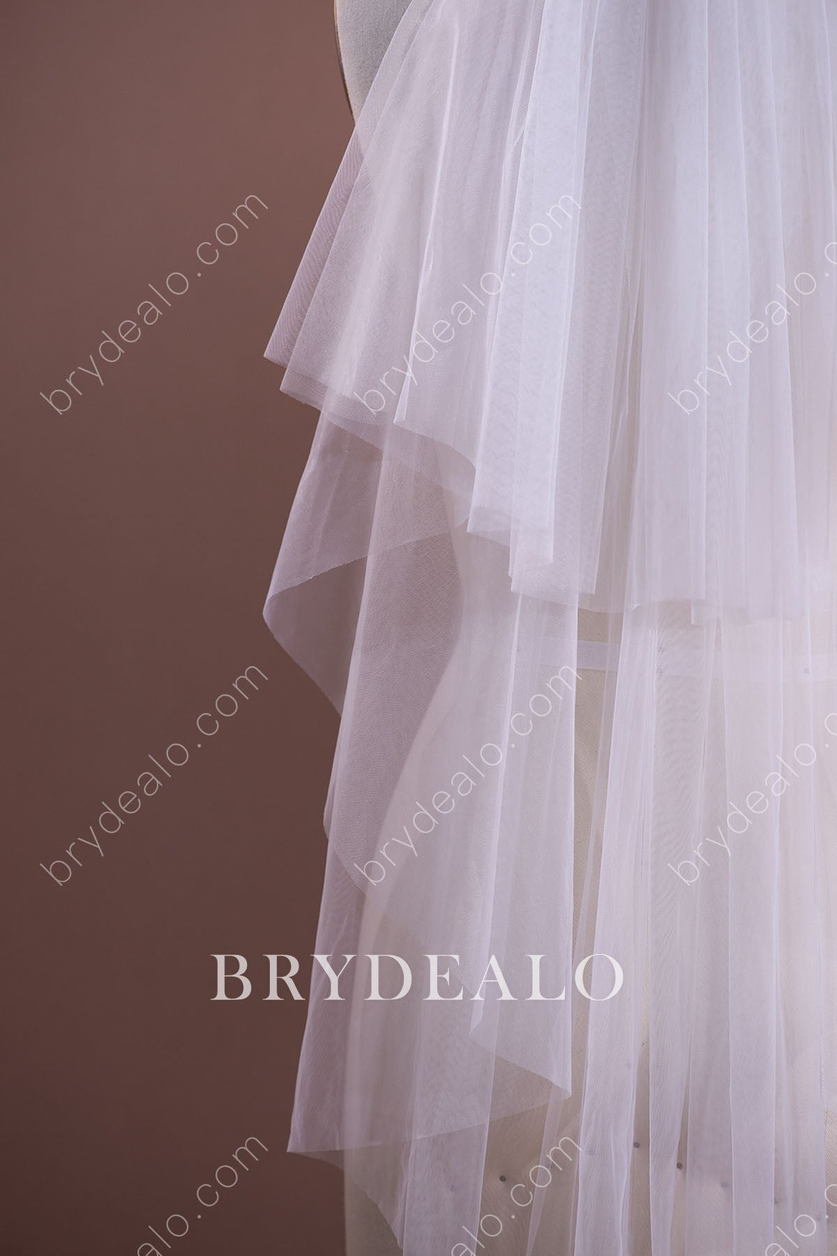 Simple Raw-Cut tulle wedding veil Online