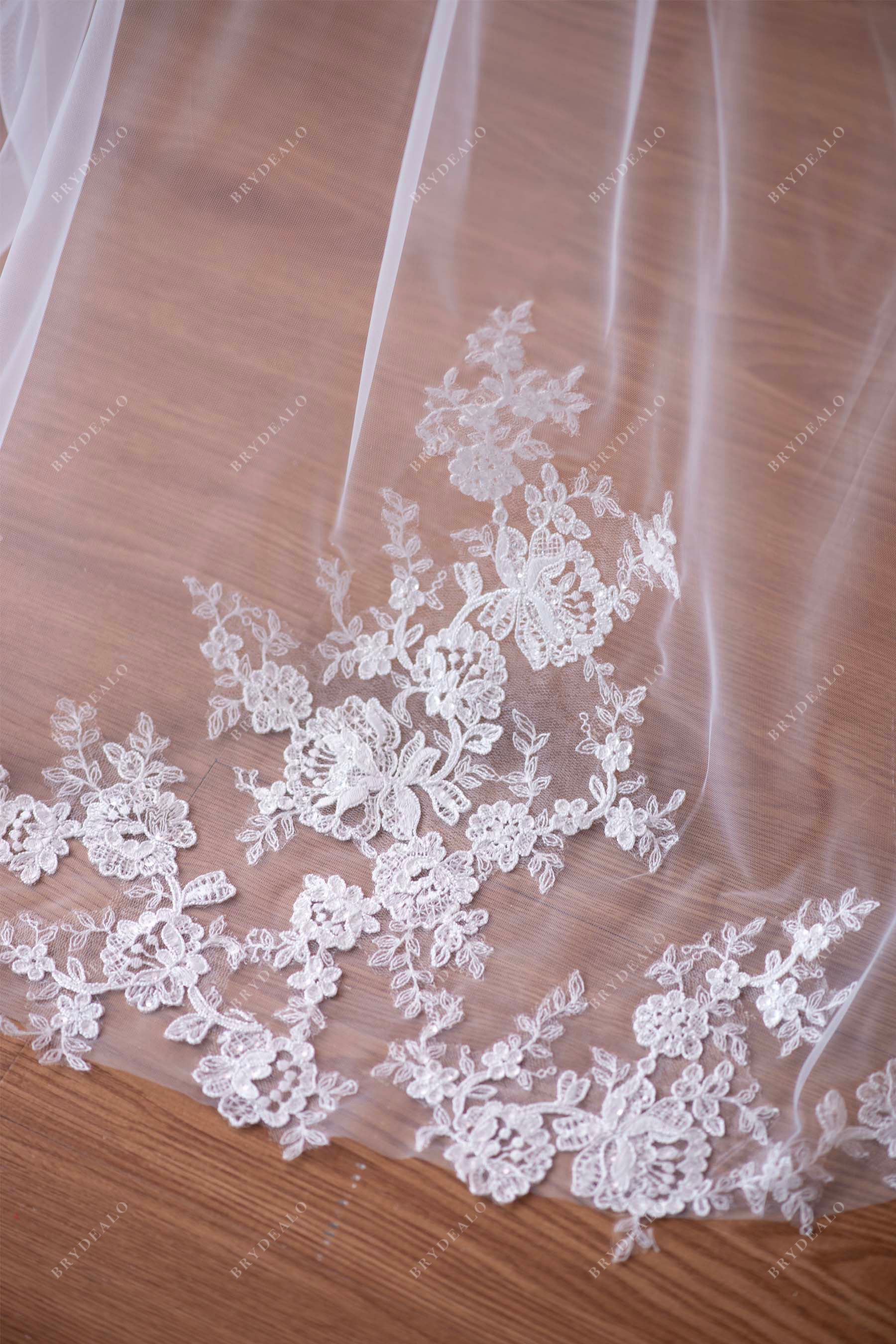 shimmery flower lace veil online