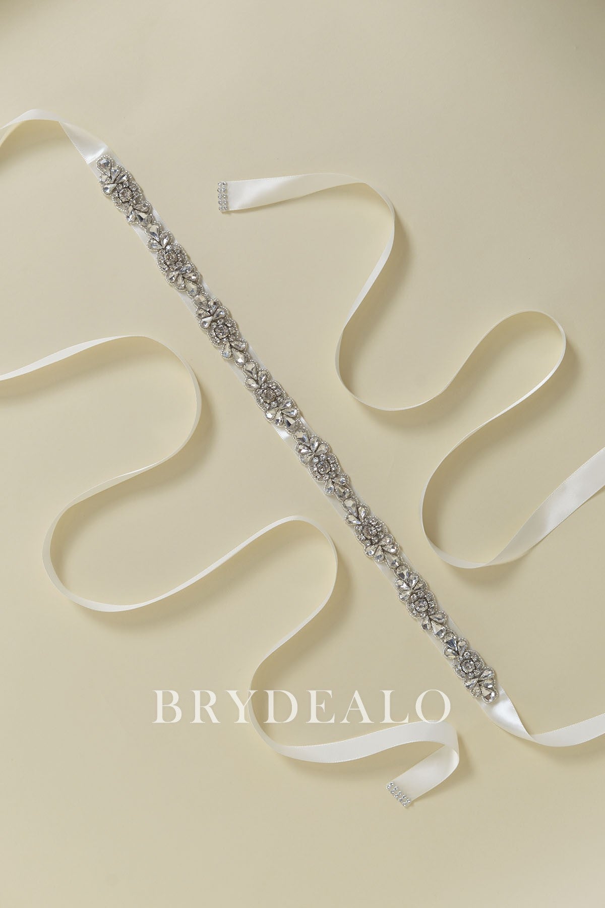 Shimmery Narrow Rhinestones Wedding  Sash