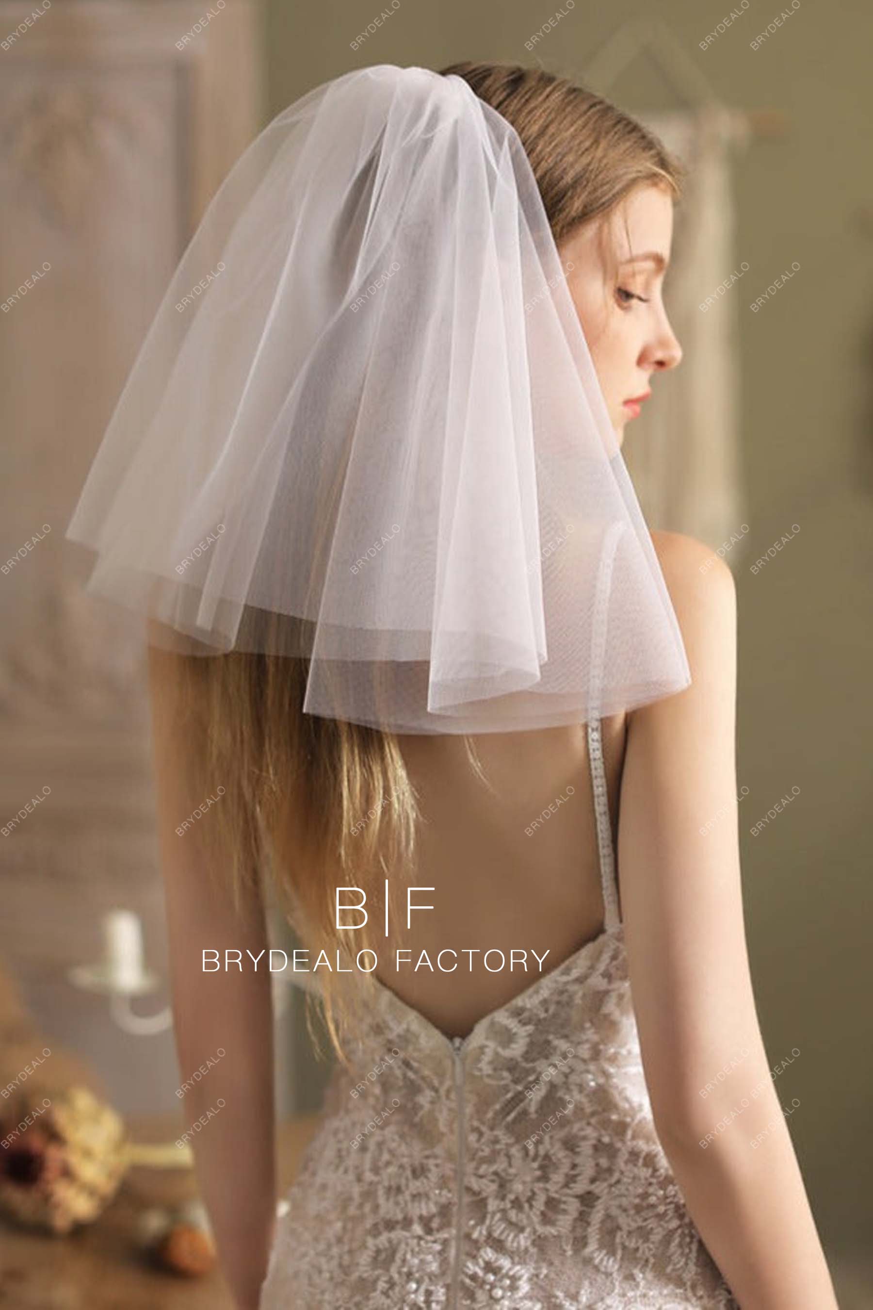 refined shoulder length wedding veil