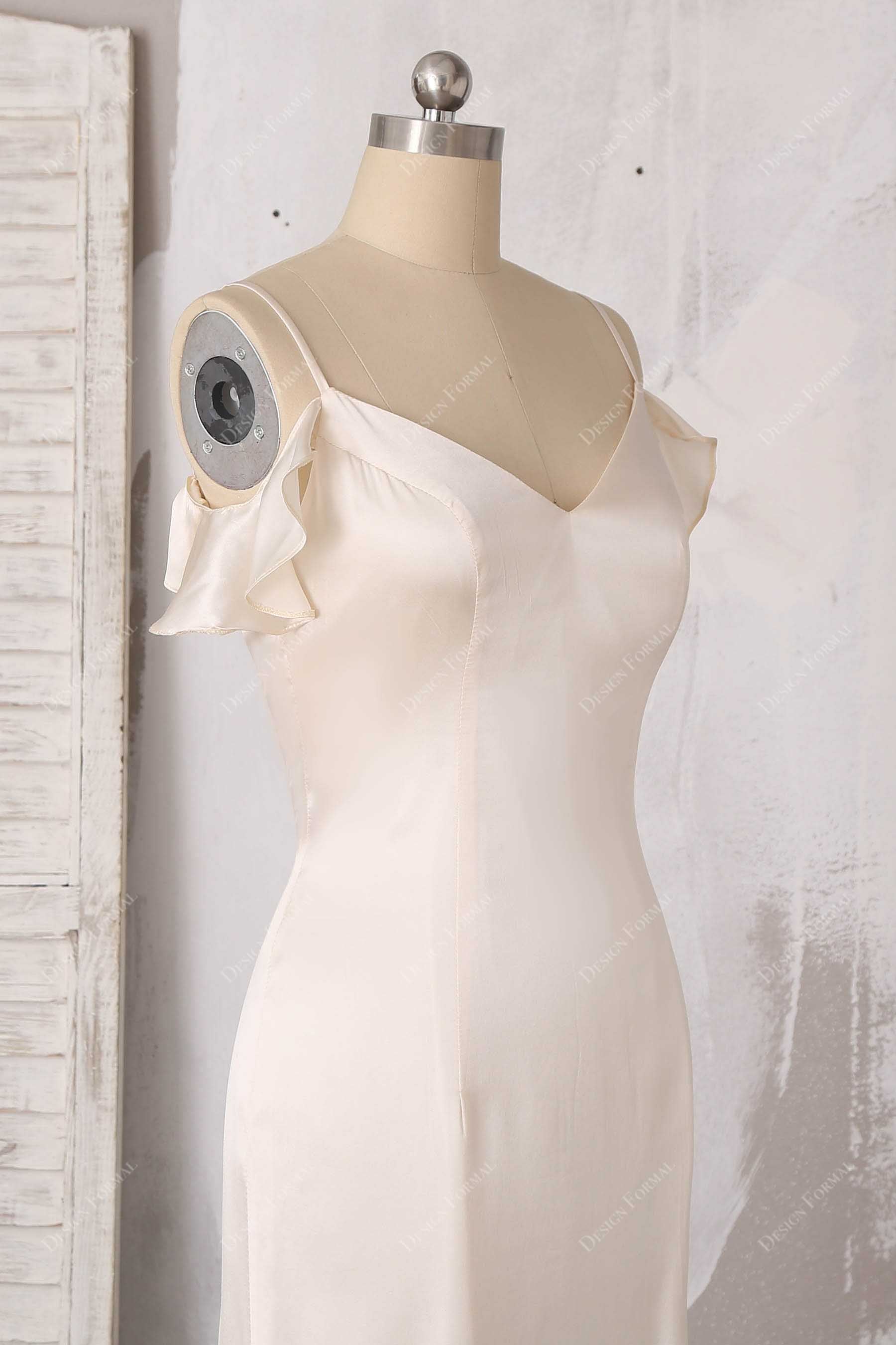 silk cold-shoulder gown
