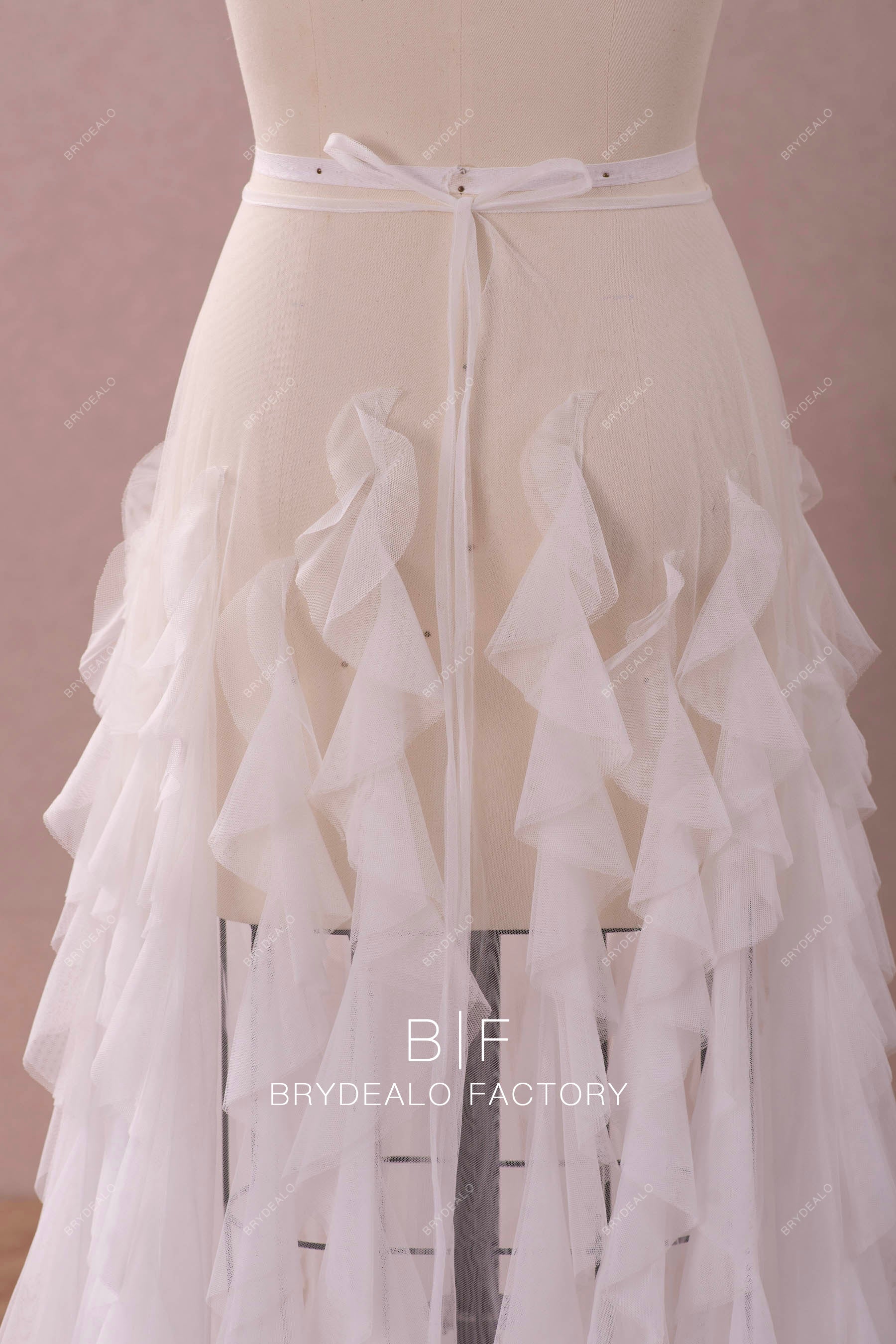soft tulle ruffles detachable overskirt