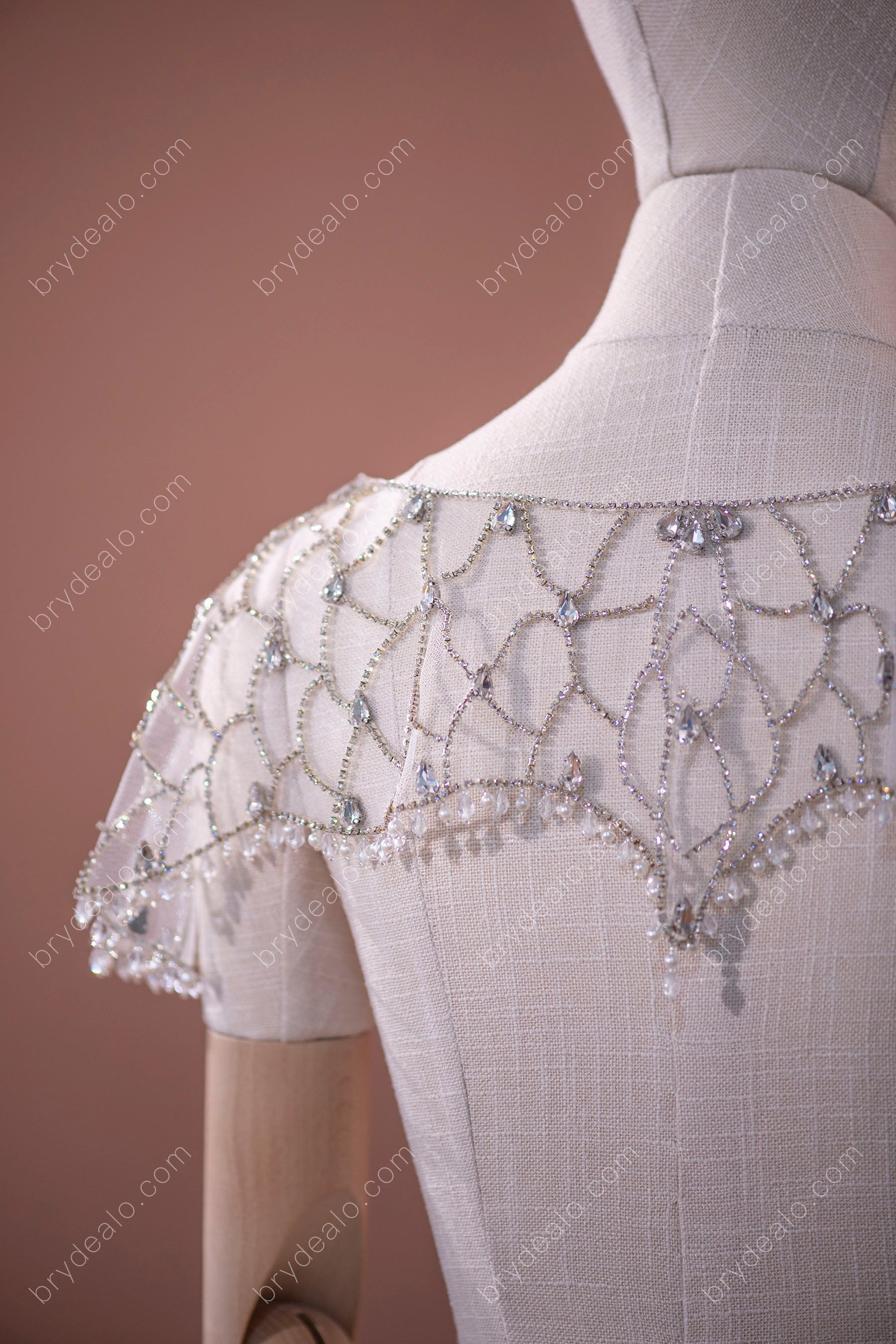 Sparkly Beaded Crystals Rhinestones Bridal Cape Online