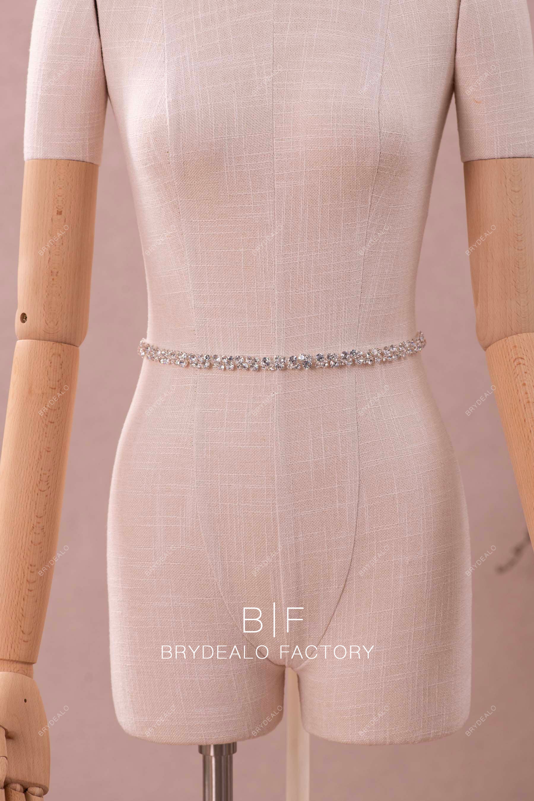 sparkly rhinestone chain sash closure bridal belt 