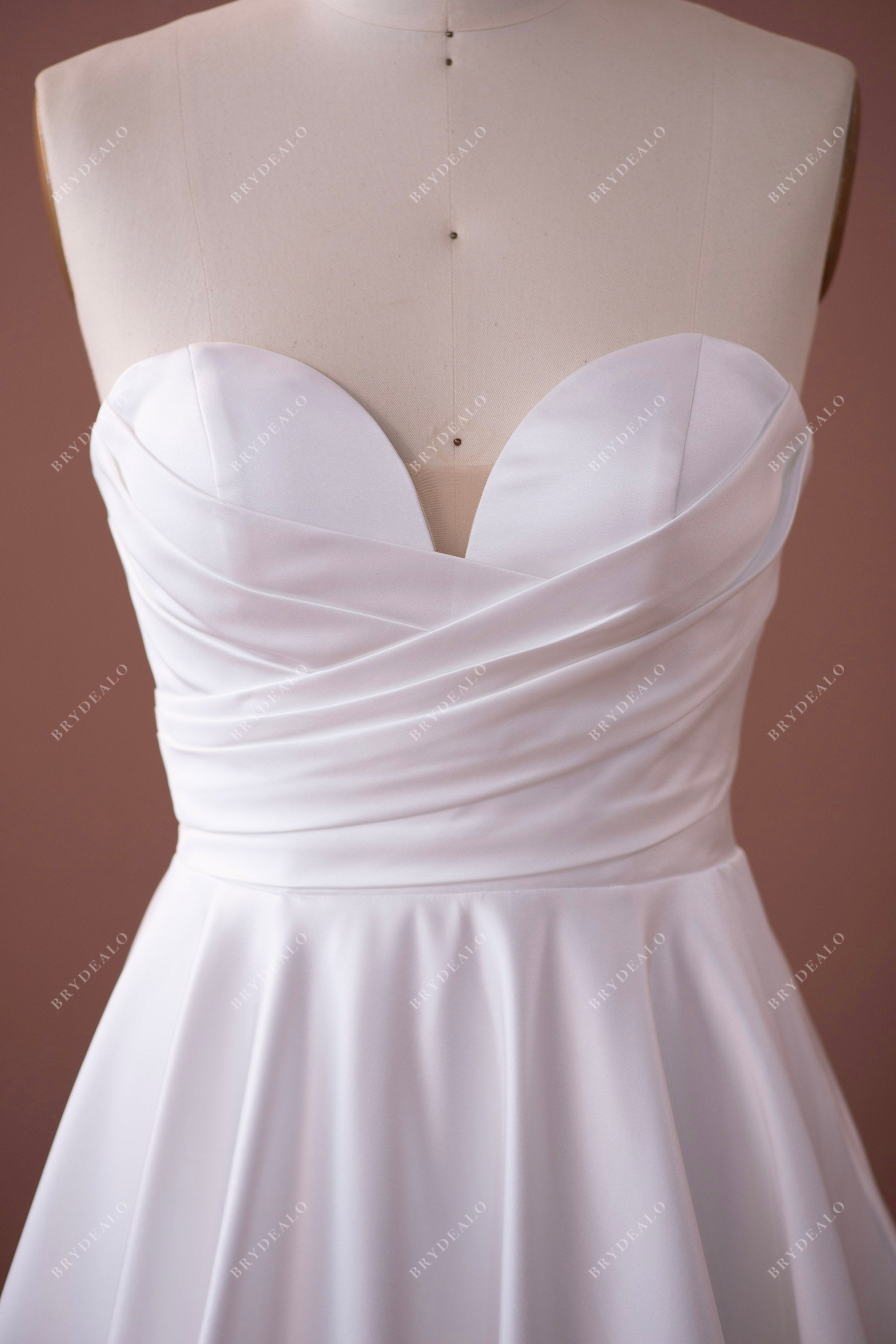 strapless sweetheart neck elegant satin bridal gown