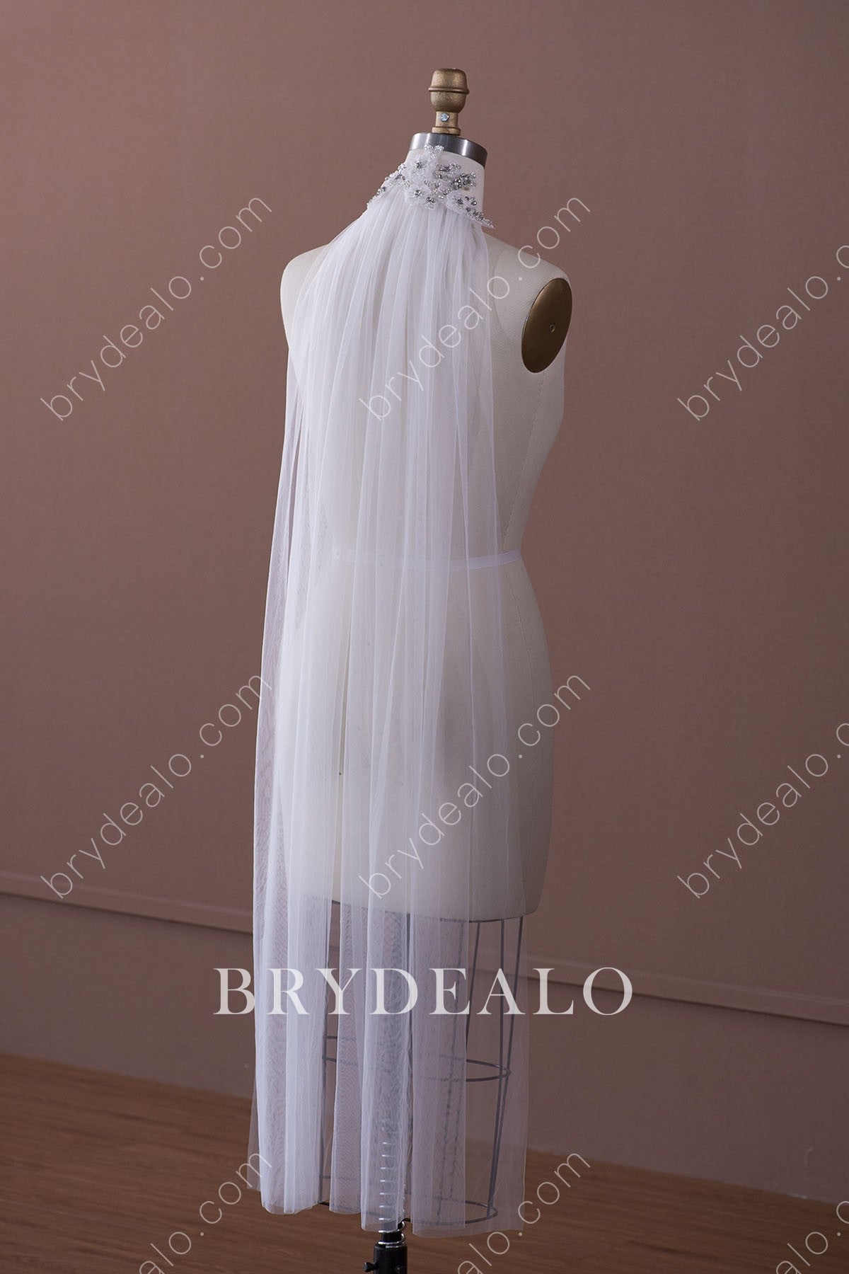 ballet length raw-cut wedding veil 