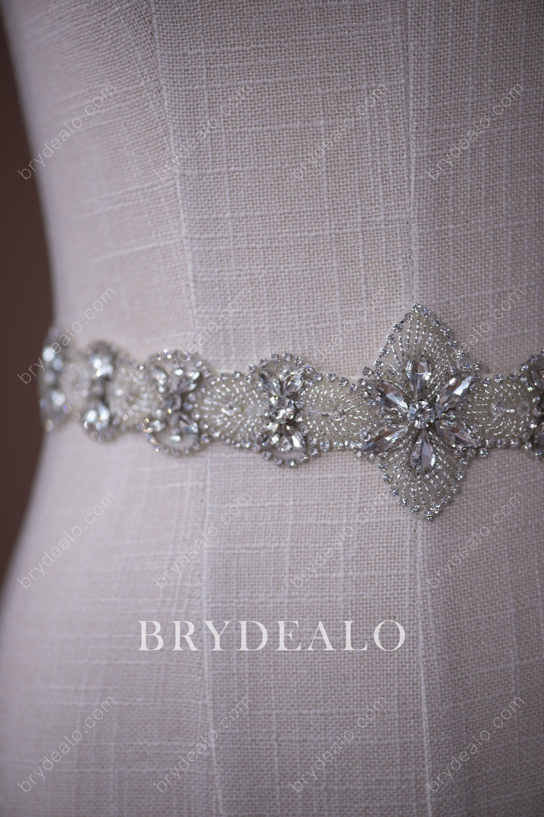 Exquisite Sparkling Beaded Crystals Bridal Sash 