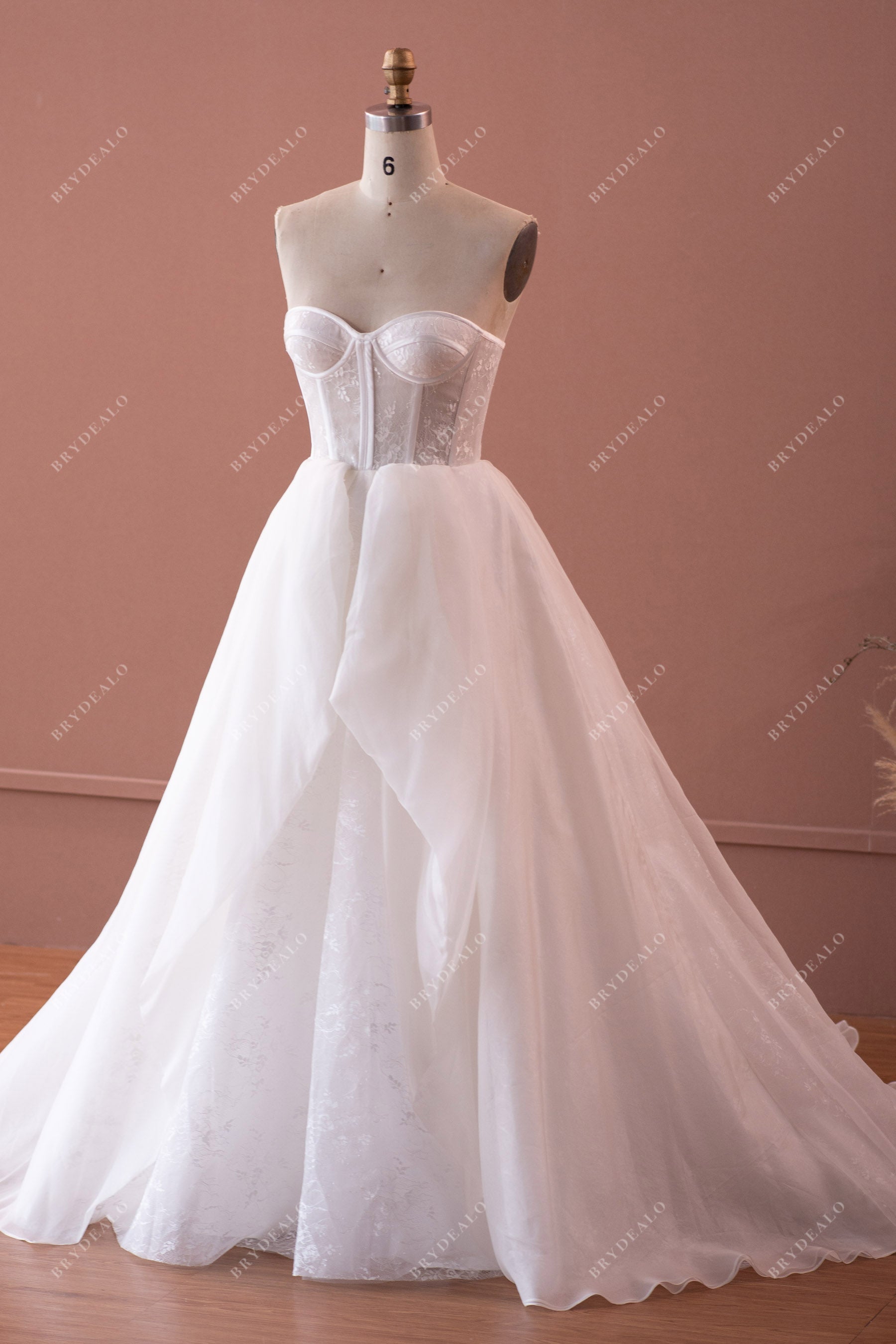 designer illusion corset lace organza bridal ballgown