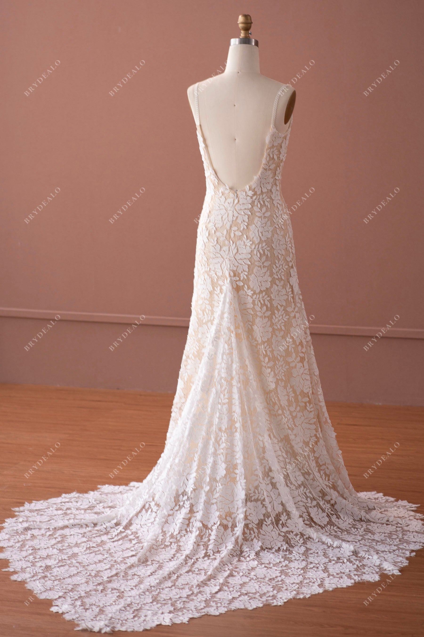 sweetheart train lace summer wedding dress
