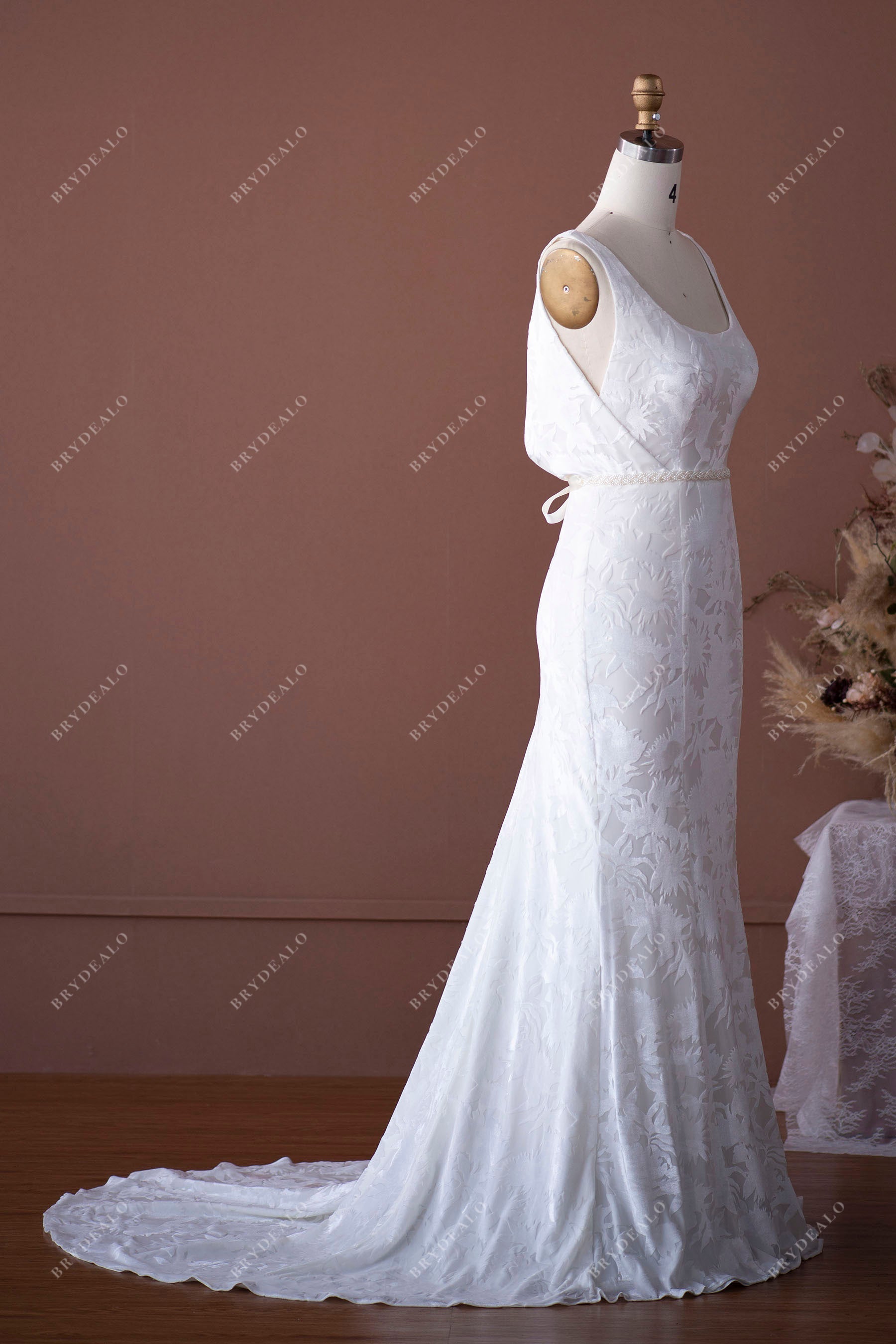 velvet bridal dresses Designer Burnout Velvet Mermaid Wedding Dress – Brydealo