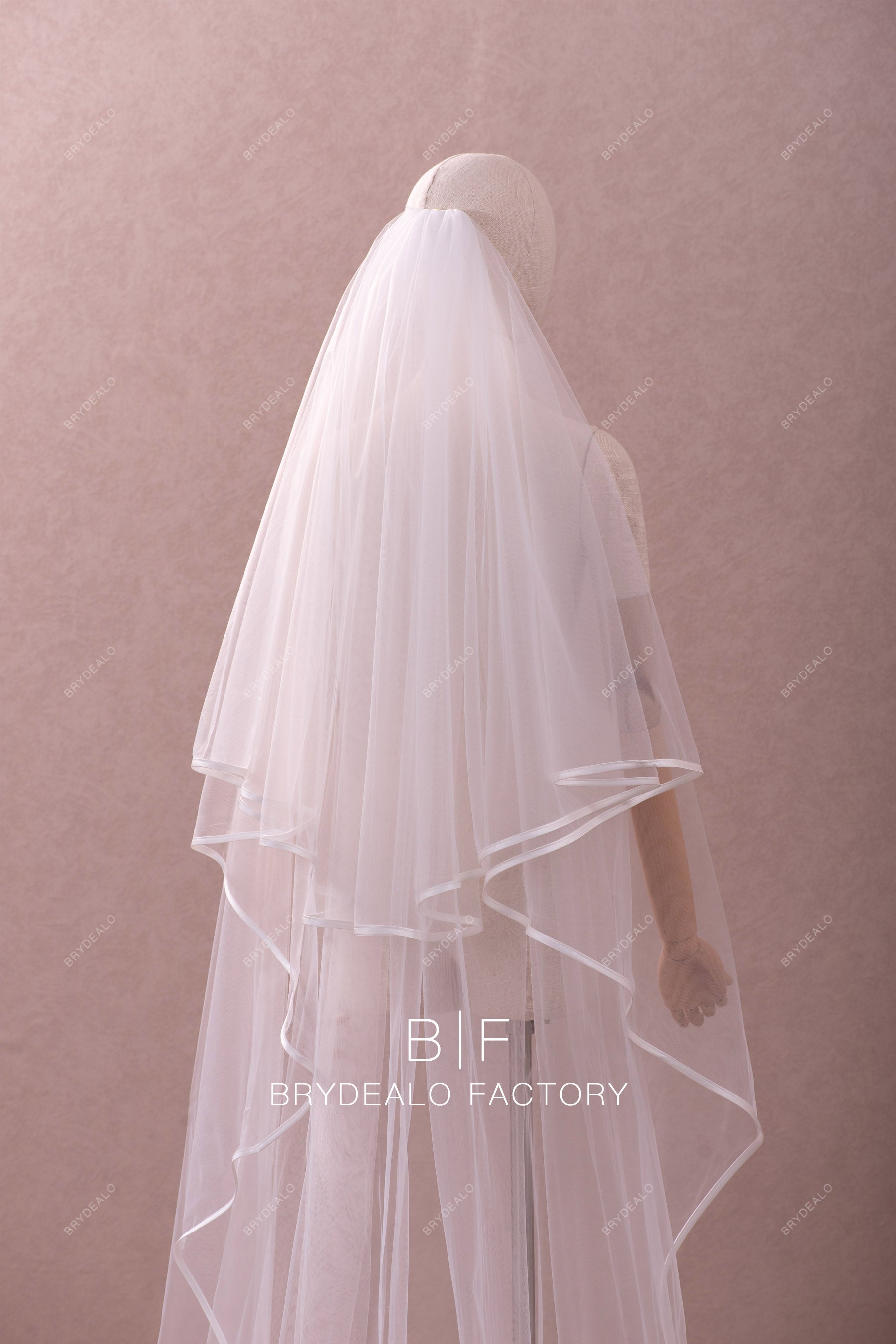 High Quality Ribbon Edge Two-Tier Wedding Veil