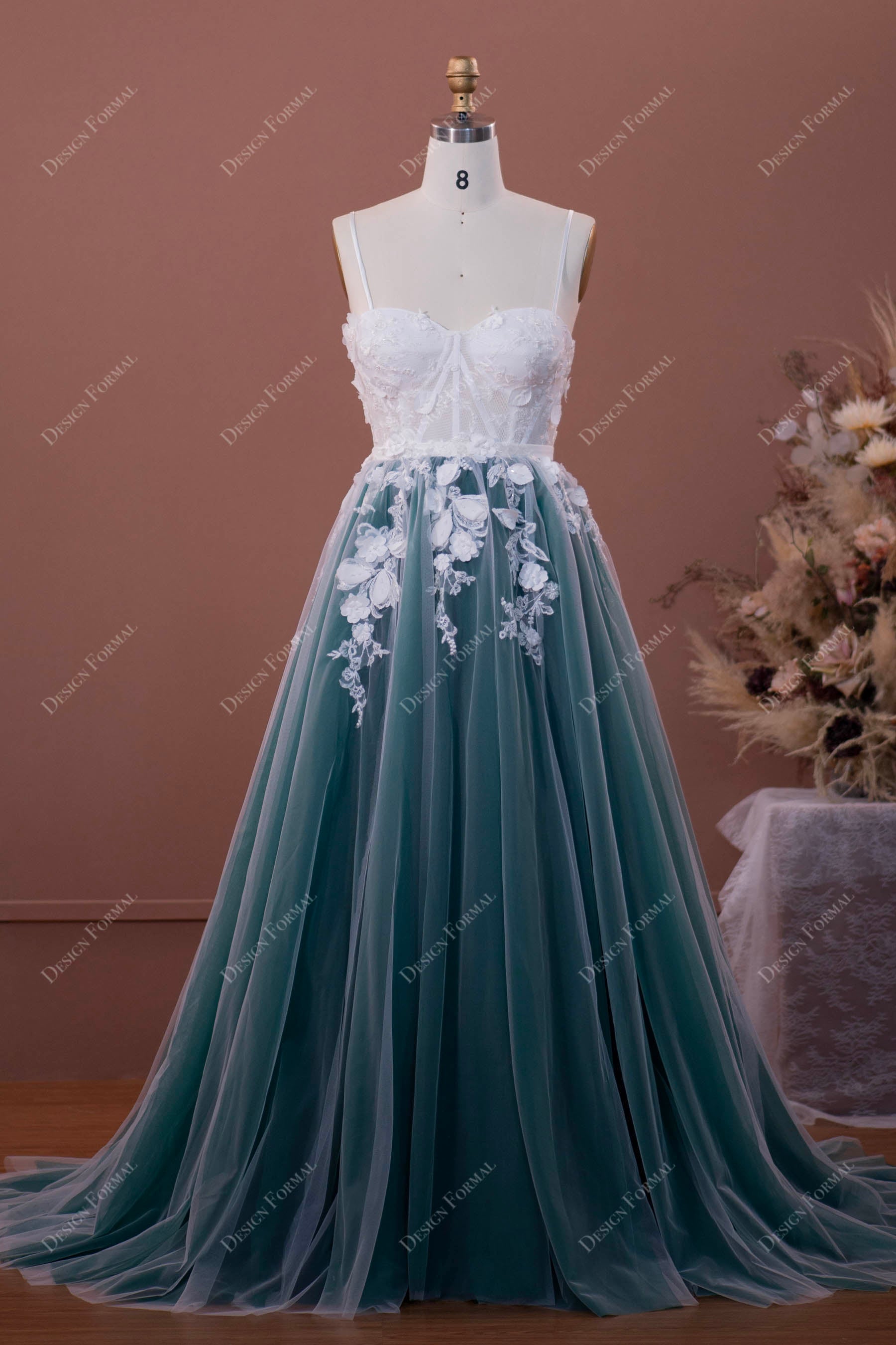 Two-Tone Corset Lace Fairy Sweetheart A-line Wedding Dress