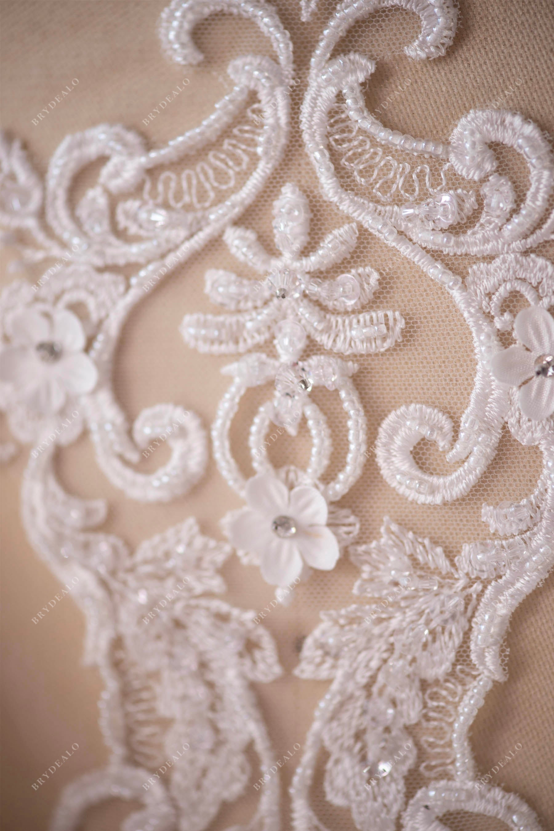 vintage beaded lace elegant bridal gown