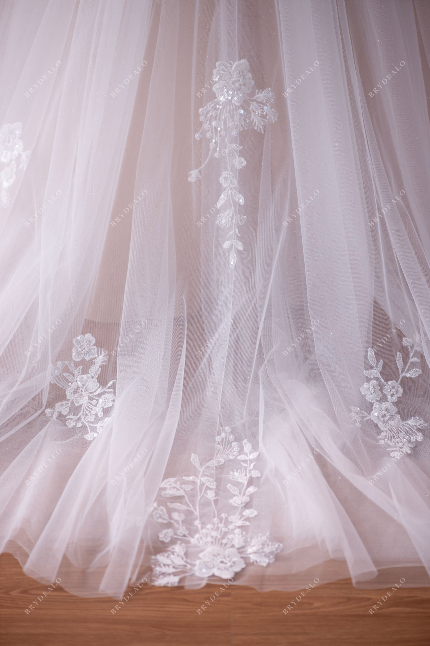 small train beautiful lace destination wedding gown