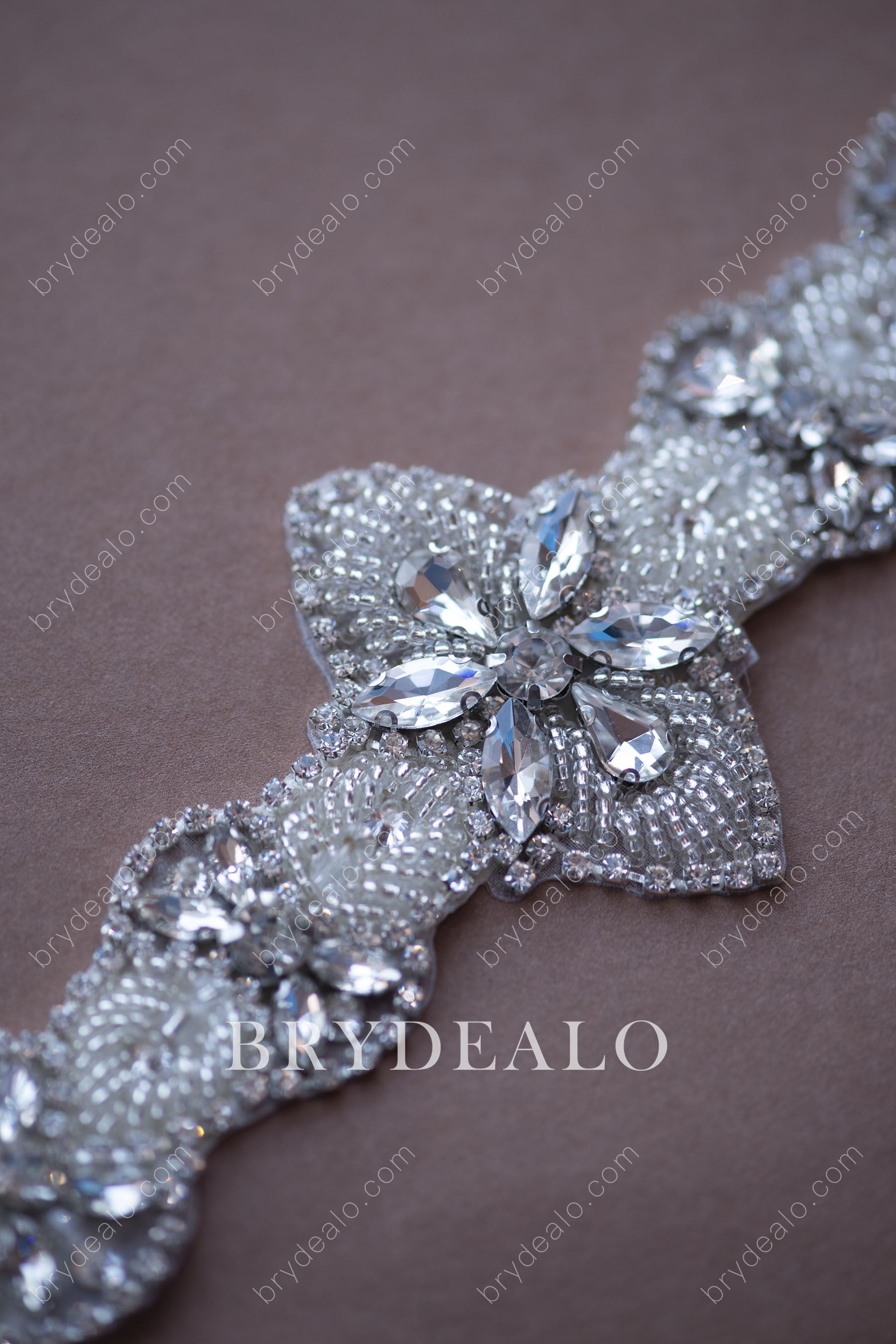 Sparkling Beaded Crystals Bridal Sash 